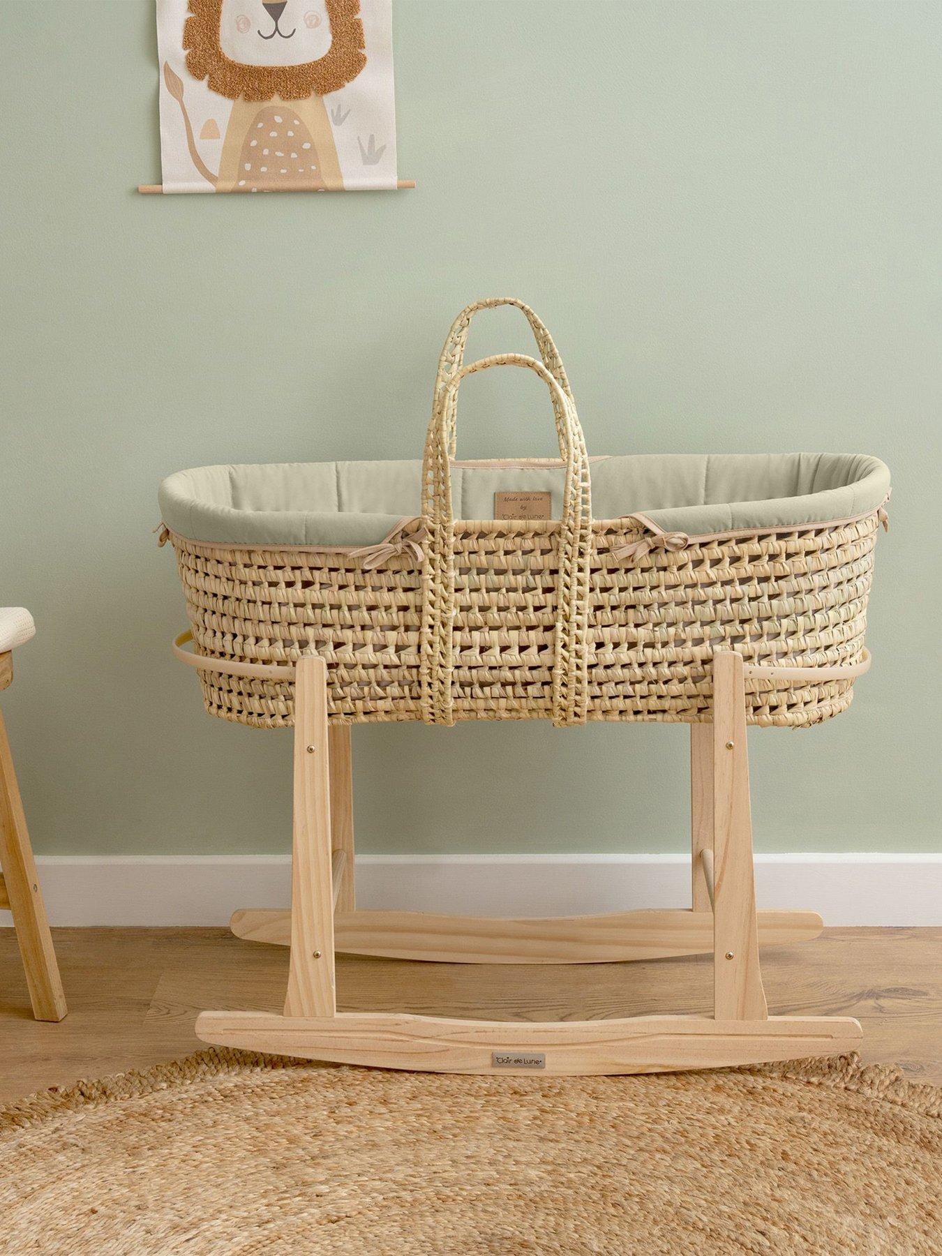undefined Palm Moses Basket Sage with Rocking Stand