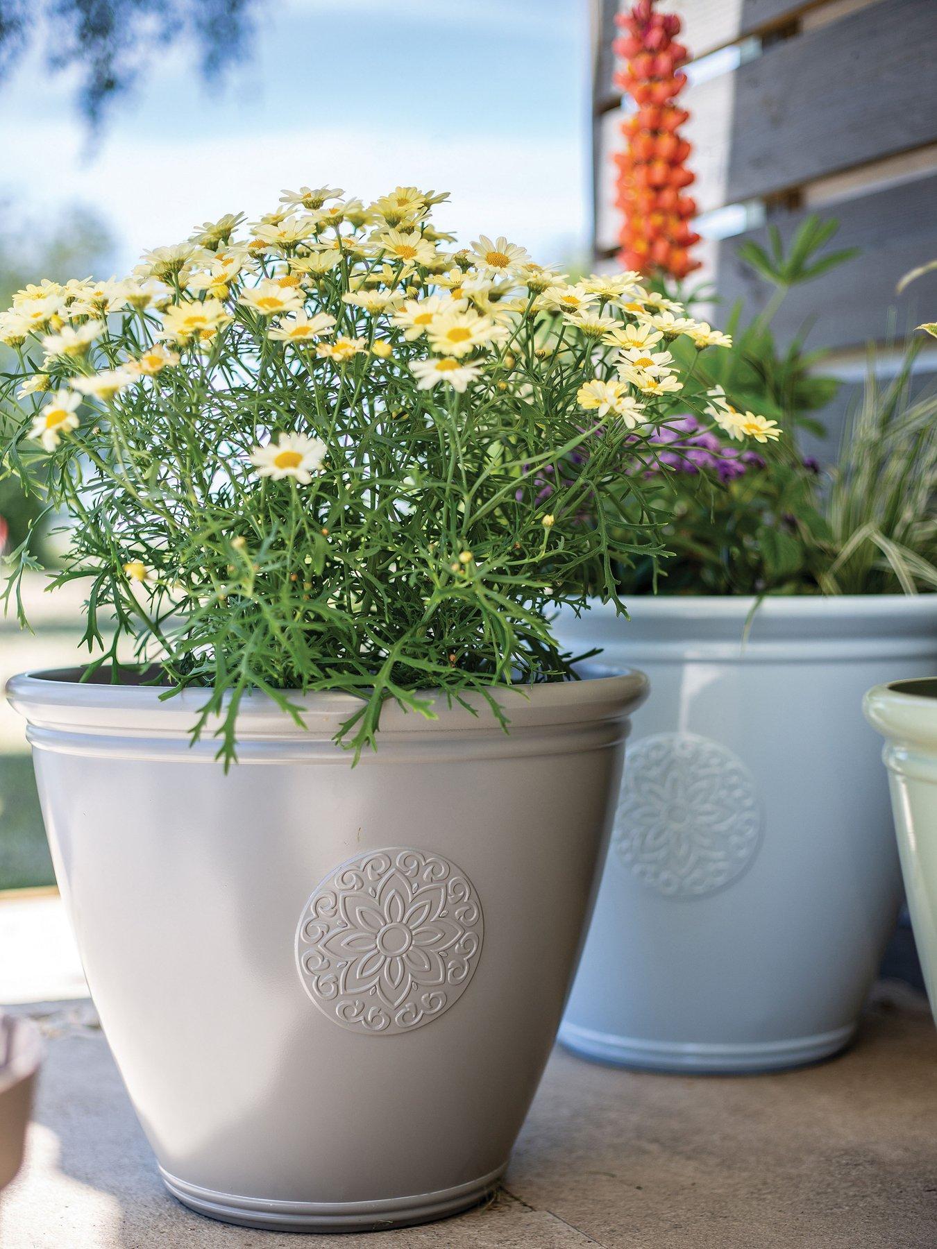 undefined Eden Emblem Plant Pot - Grey (40cm)