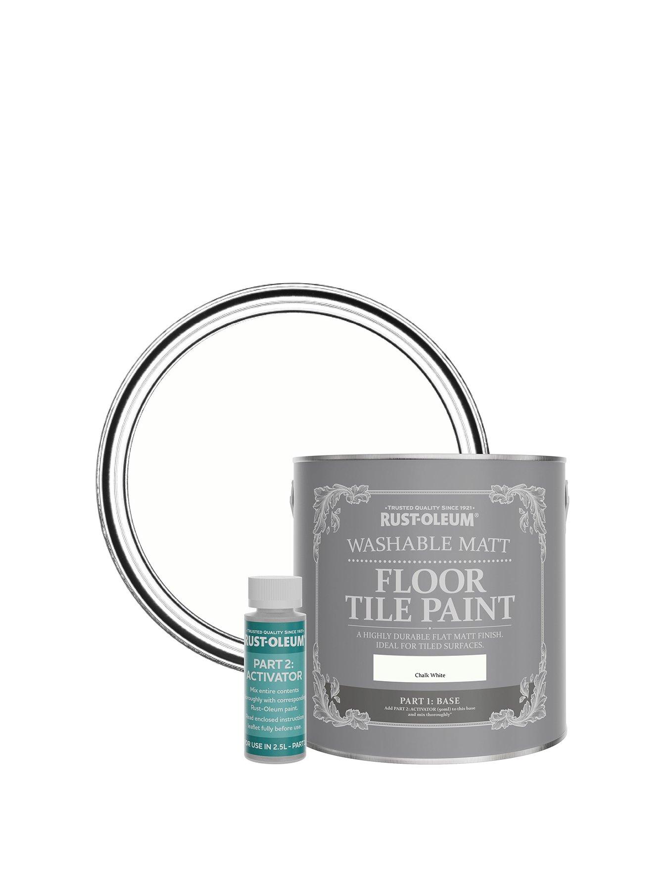 Image 1 of 6 of Rust-Oleum Floor Tile Paint Chalk White Matt 2.5l