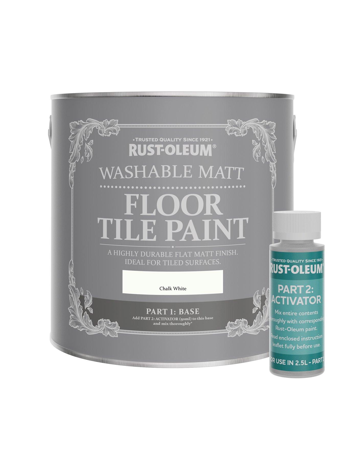 Image 6 of 6 of Rust-Oleum Floor Tile Paint Chalk White Matt 2.5l