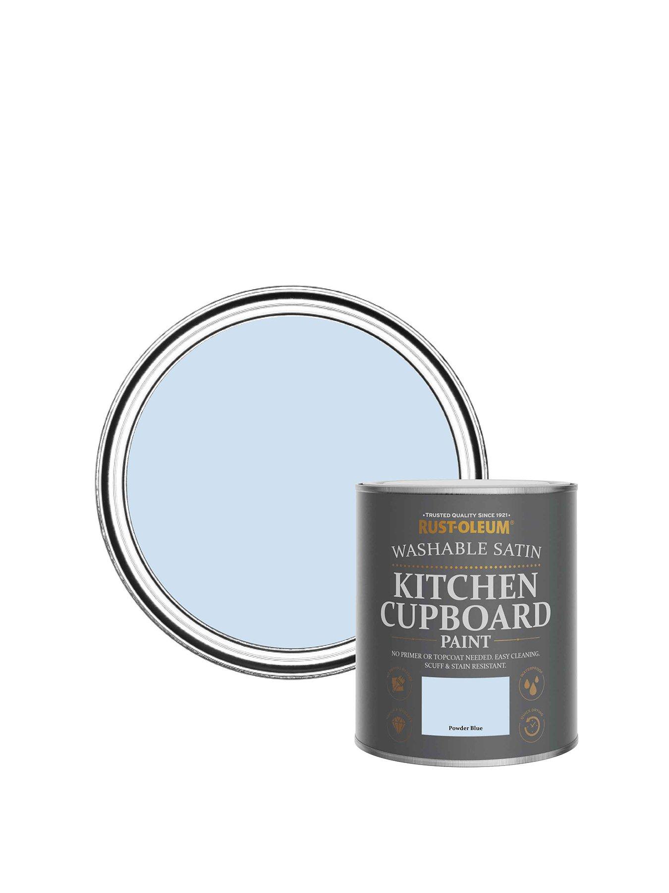 Image 1 of 5 of Rust-Oleum Kitchen Cupboard Paint Powder Blue Satin 750ml