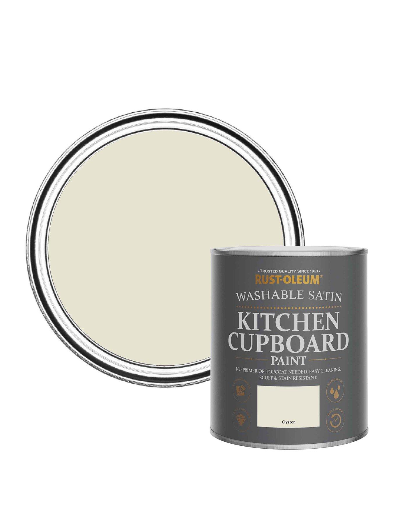 undefined Washable Satin Finish Kitchen Cupboard Paint in Oyster
