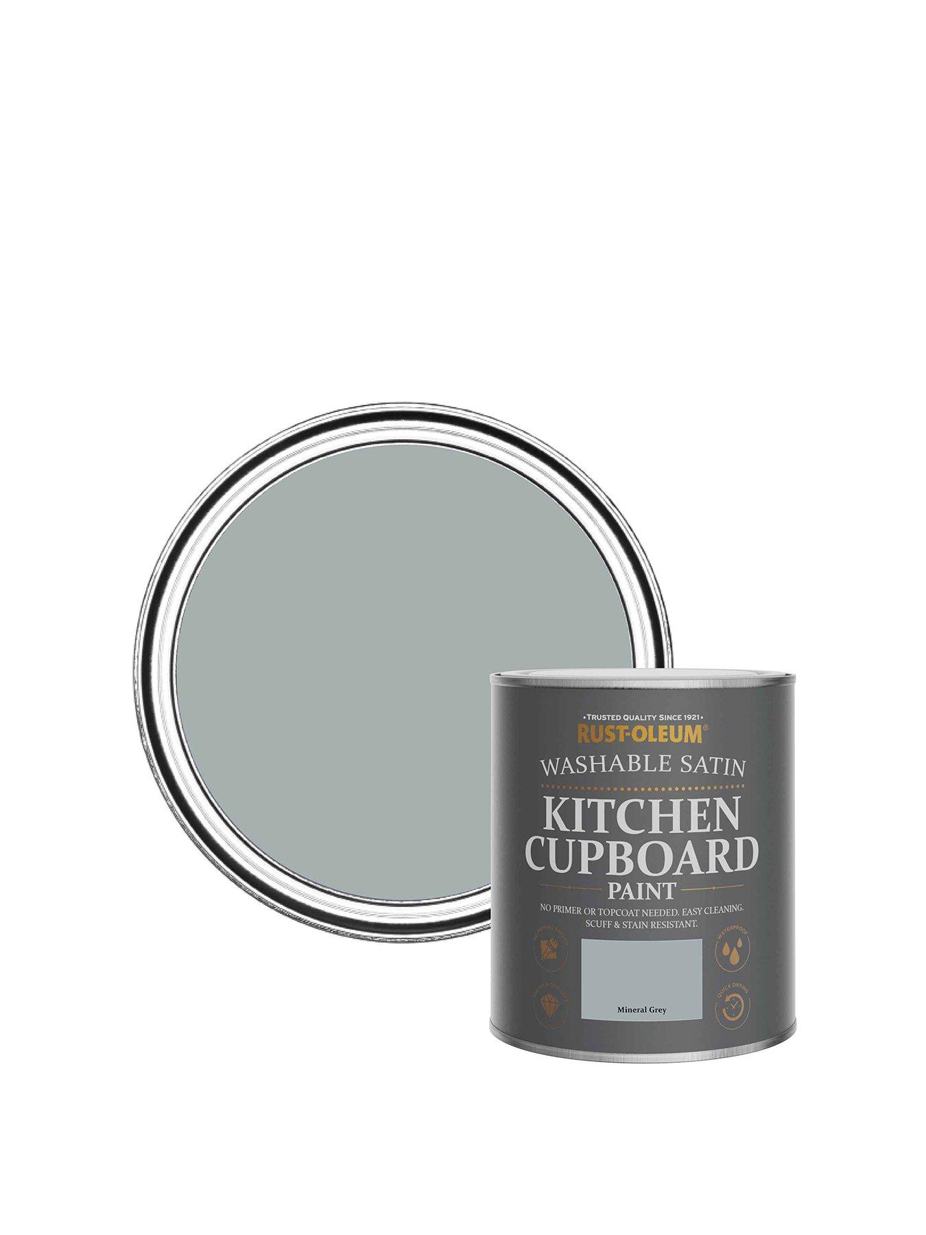 Rust-Oleum Kitchen Cupboard Paint Mineral Grey Satin 750ml ...