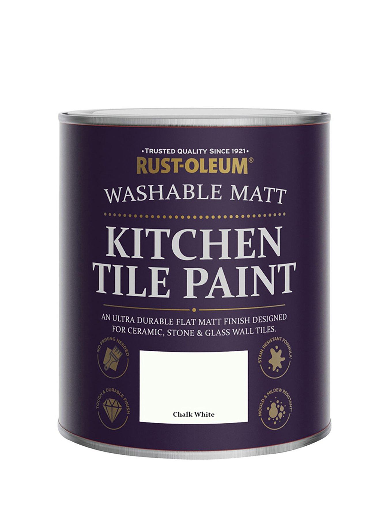 Image 6 of 6 of Rust-Oleum Kitchen Tile Paint Chalk White Matt 750ml