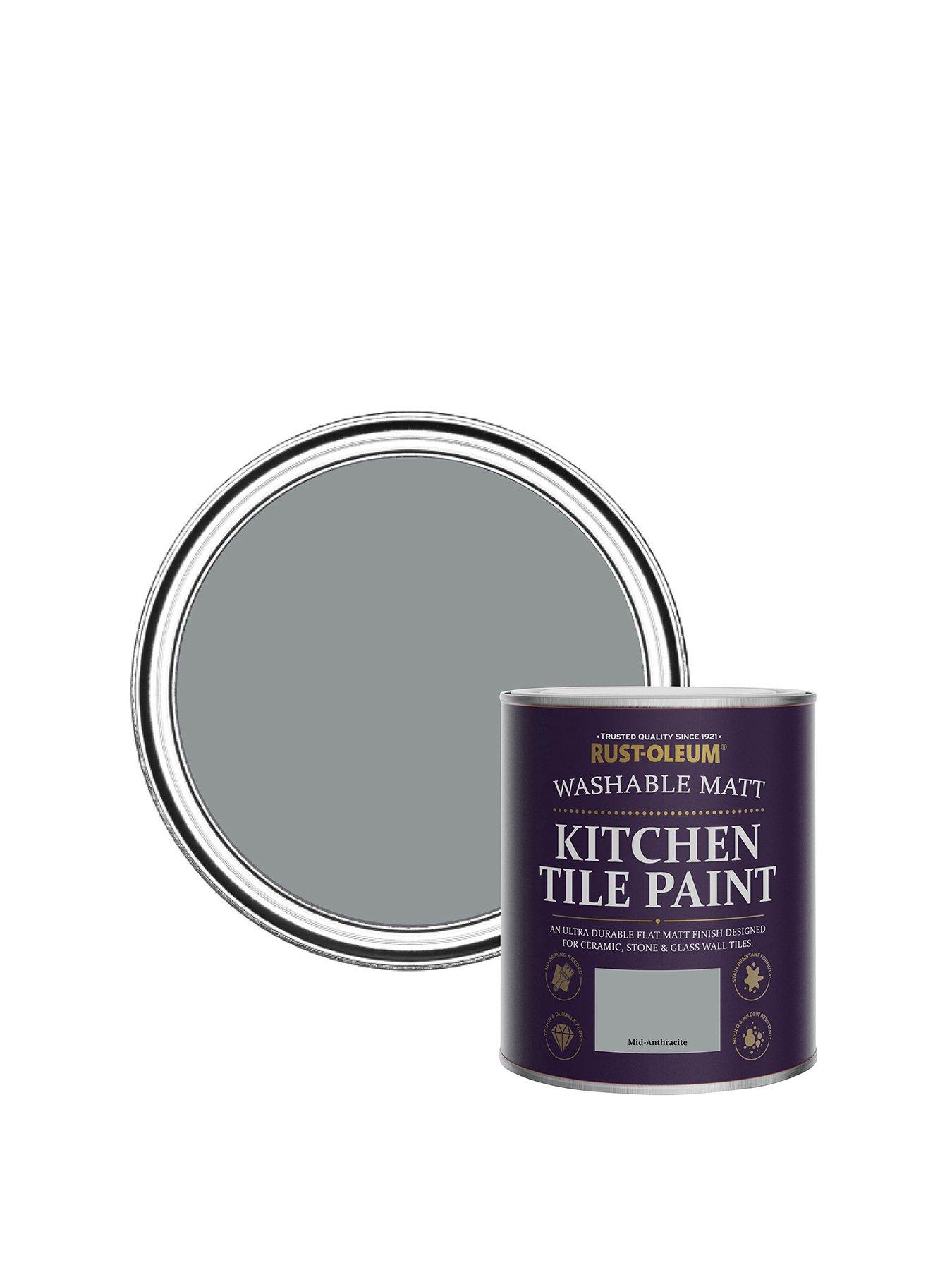 Image 1 of 5 of Rust-Oleum Kitchen Tile Paint Mid Anthracite Matt 750ml