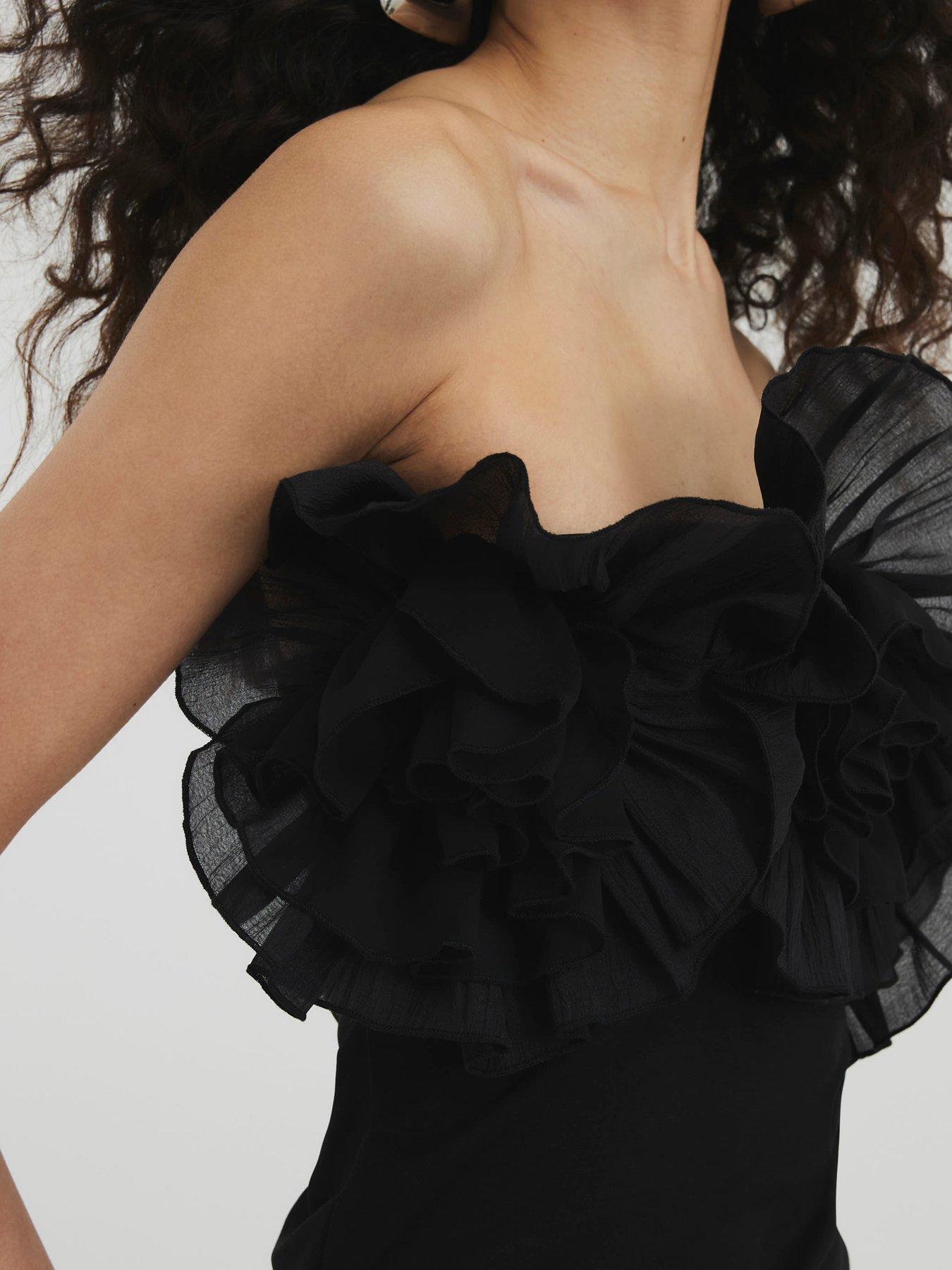  image of river-island-3d-floral-trim-bandeau-black
