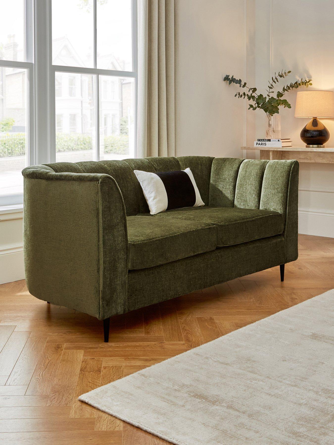 undefined Guild 2 Seater Fabric Sofa - Olive