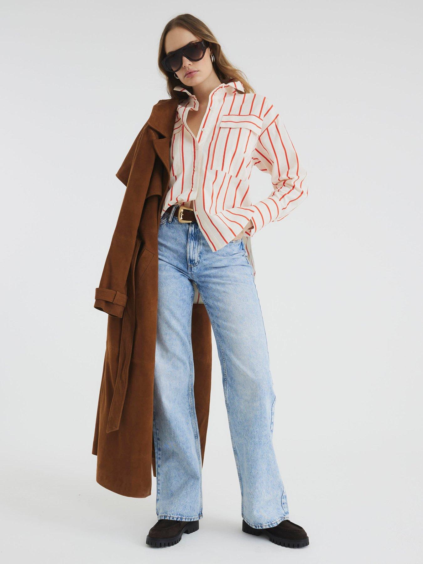  image of river-island-big-pocket-oversized-shirt-red