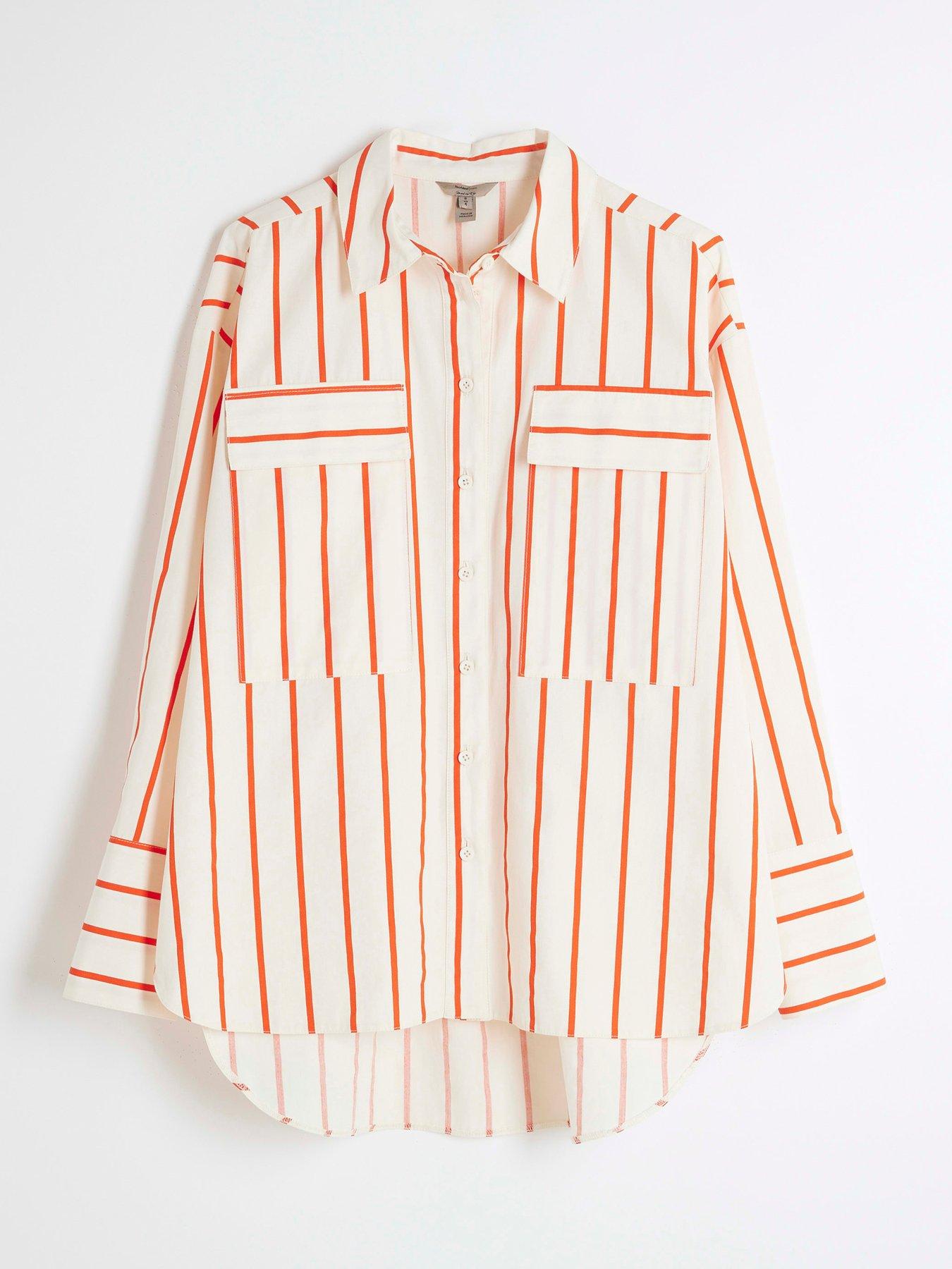  image of river-island-big-pocket-oversized-shirt-red
