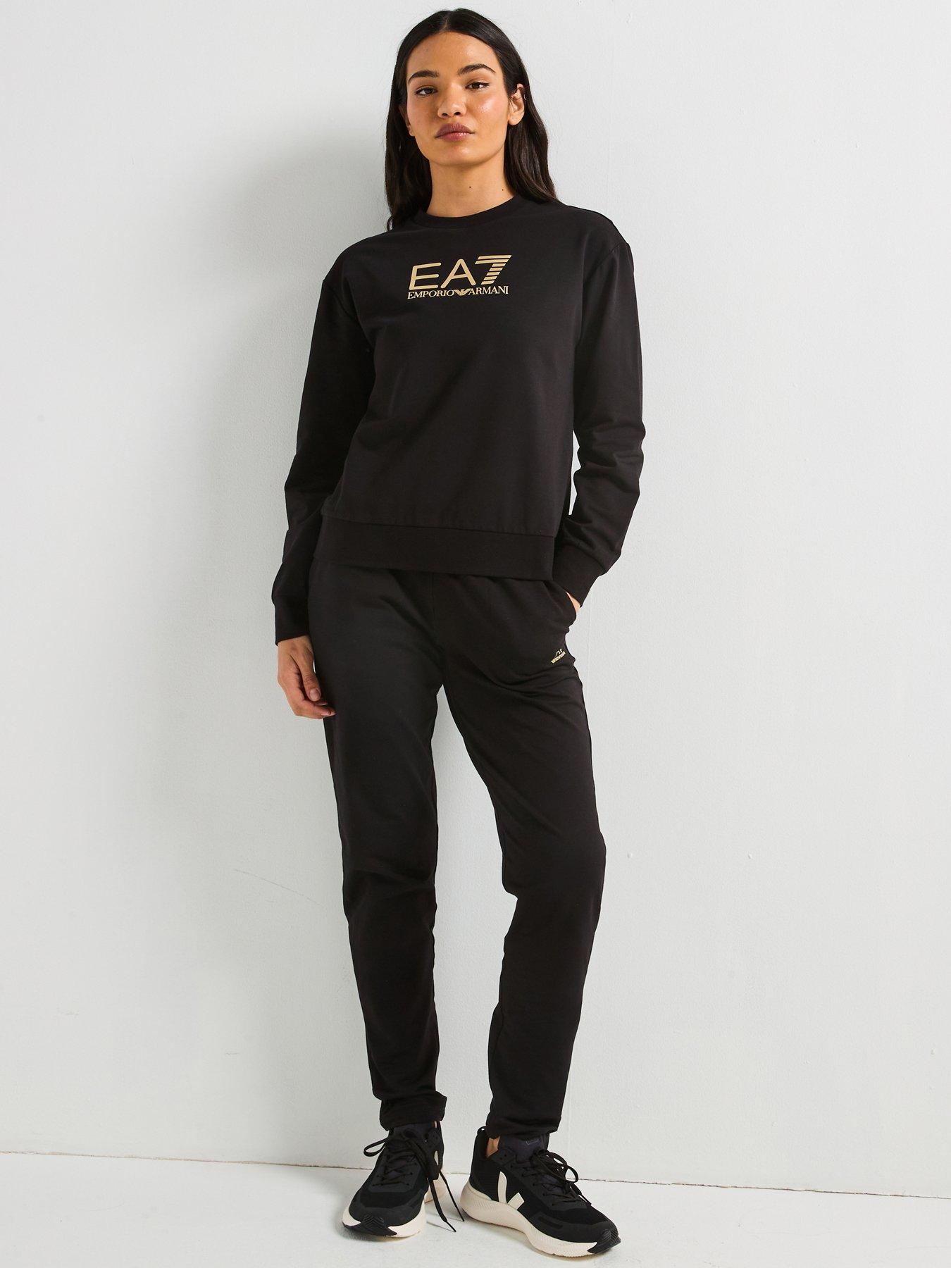 undefined Train Maxi Logo Sweat Top and Legging Set - Black