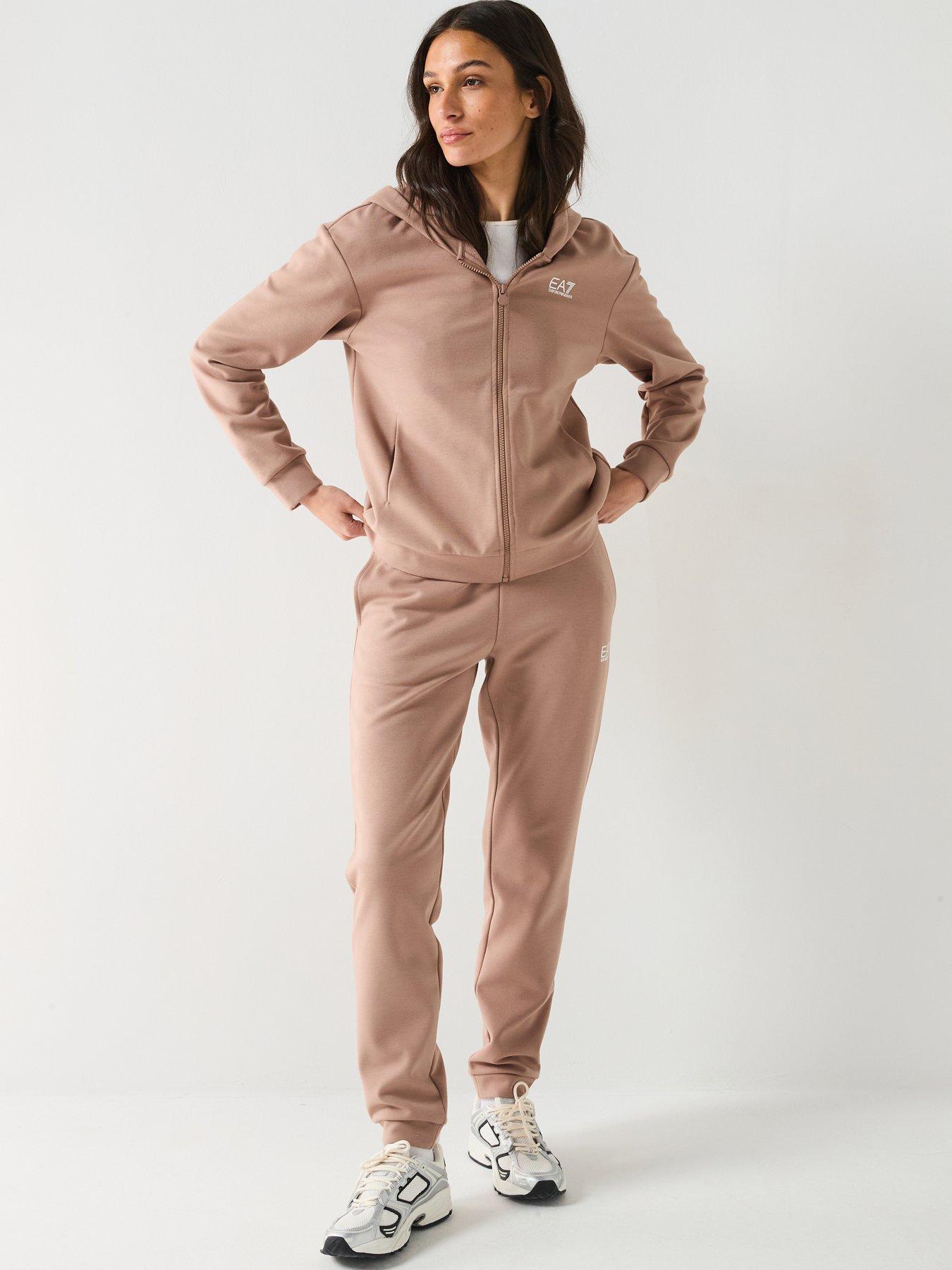 undefined Train Logo Zip Through Hoody And Jogger Set - Beige