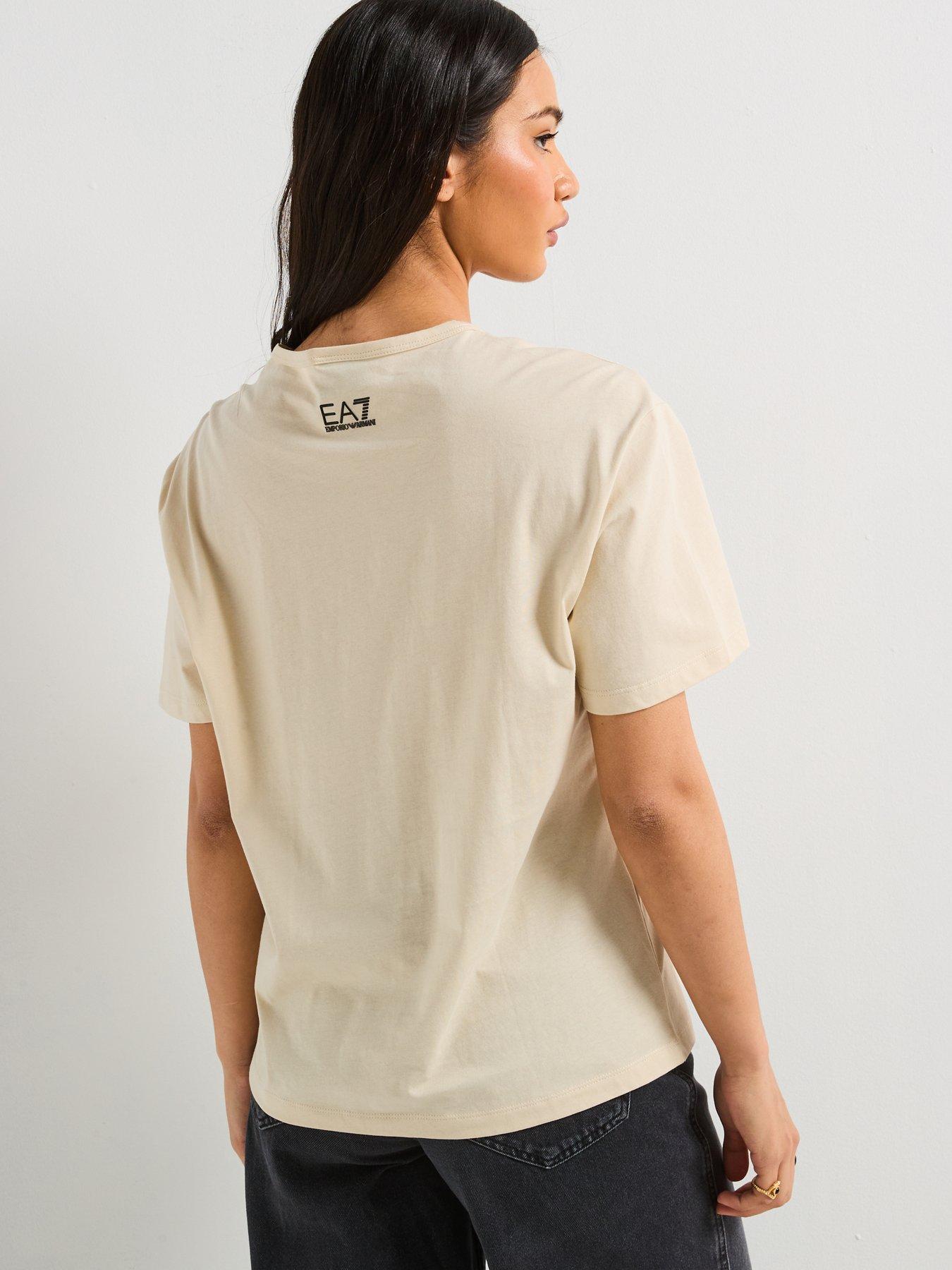 stillFront image of ea7-emporio-armani-train-visibility-logo-short-sleeve-t-shirt-beige