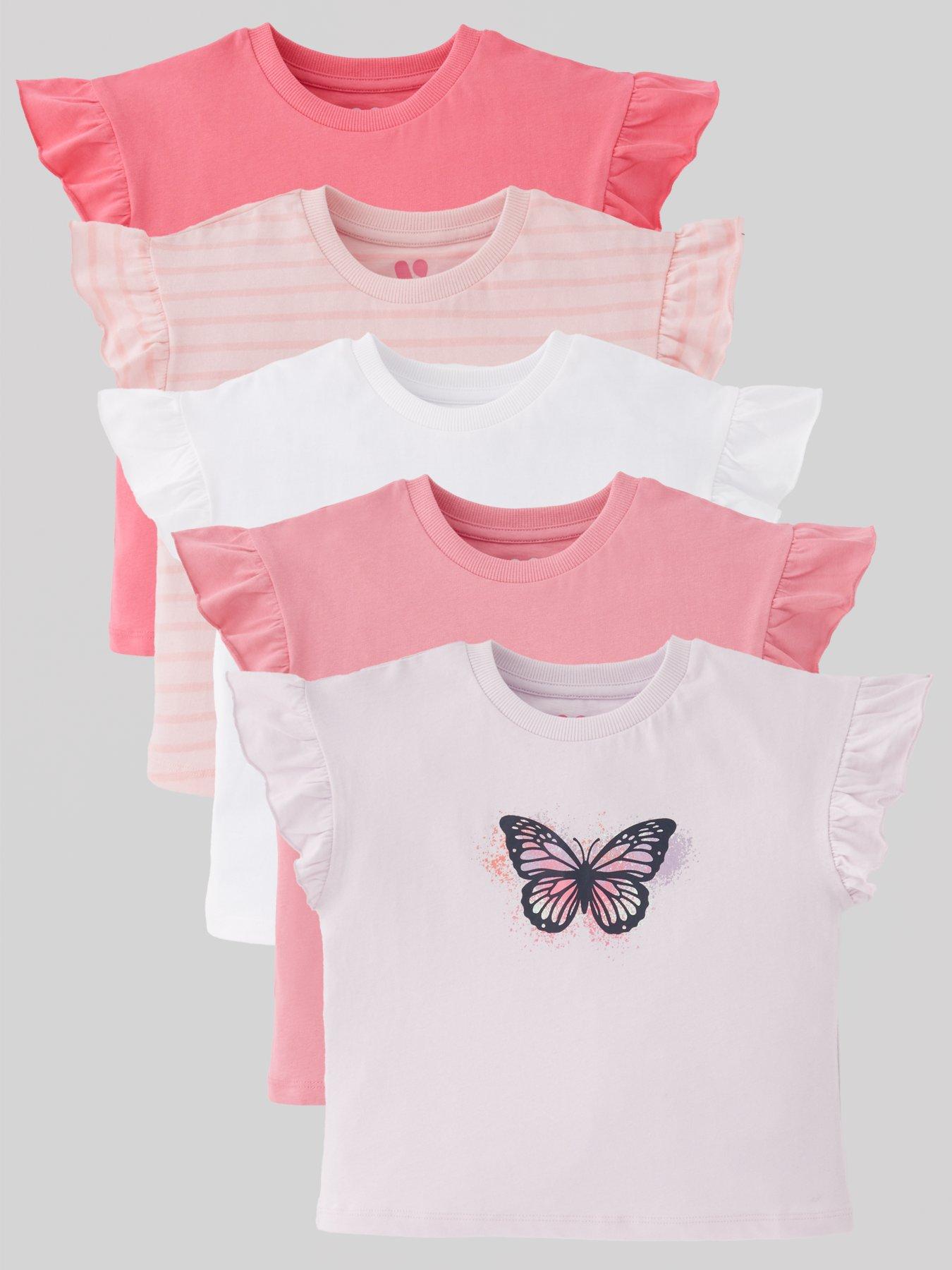 undefined Girls 5 Pack Butterfly T-Shirts - Multi