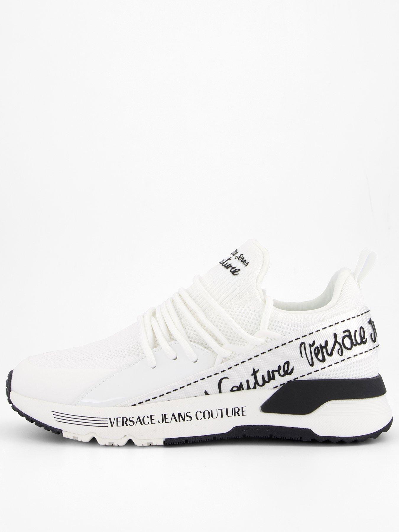  image of versace-jeans-couture-knitted-trainers-white