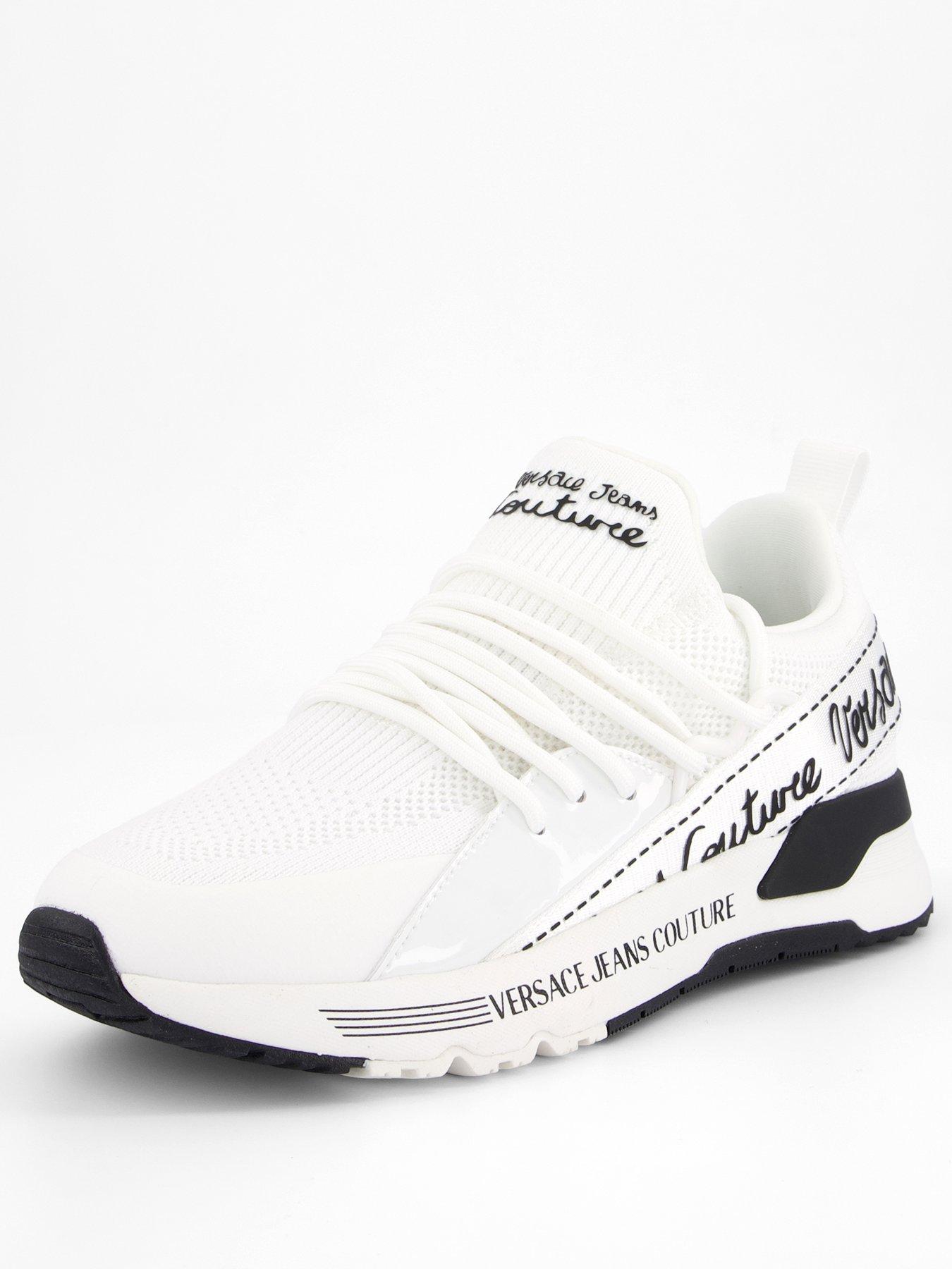  image of versace-jeans-couture-knitted-trainers-white