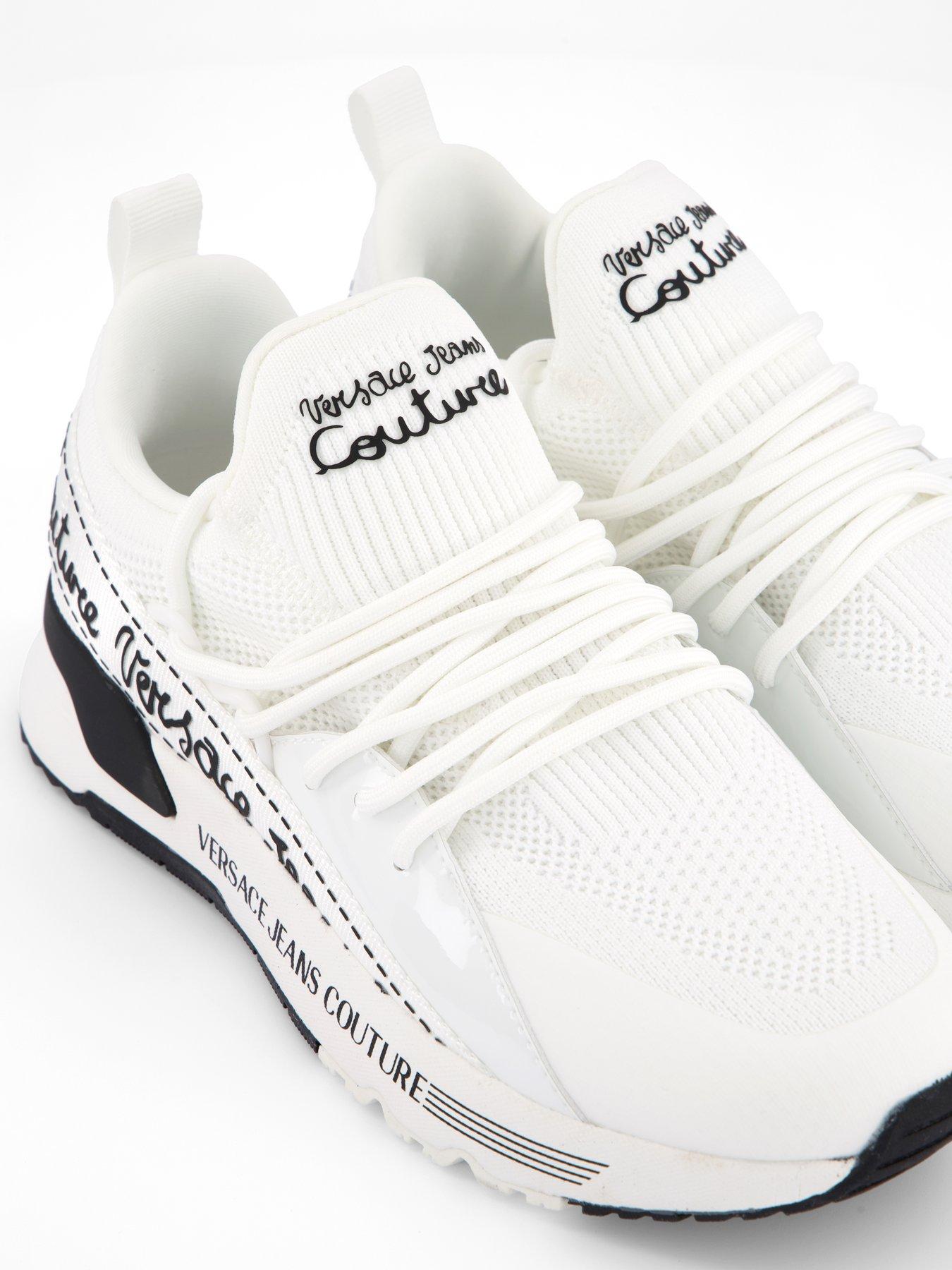 image of versace-jeans-couture-knitted-trainers-white