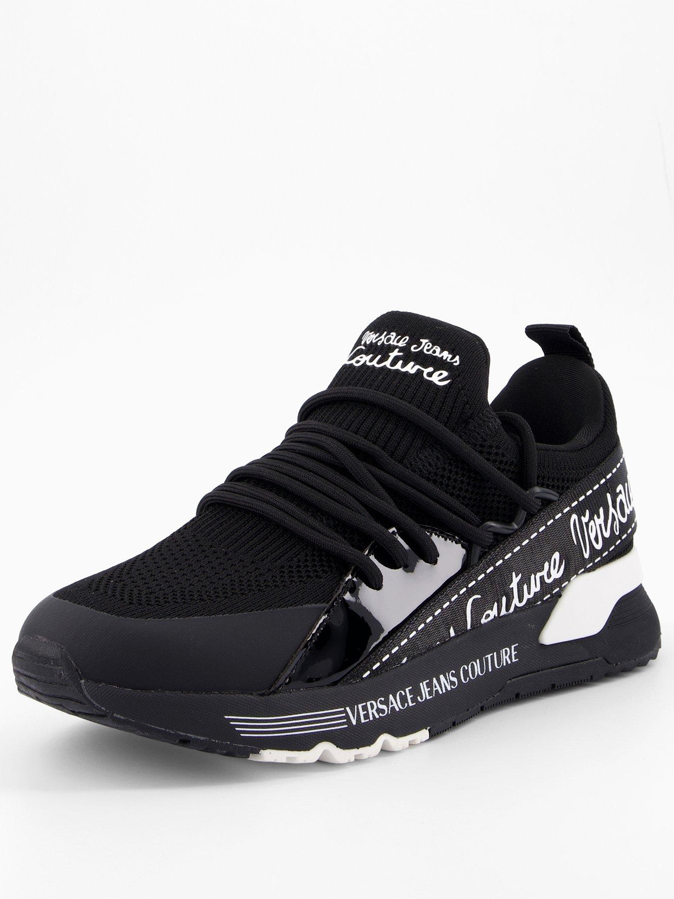  image of versace-jeans-couture-knitted-runner-black