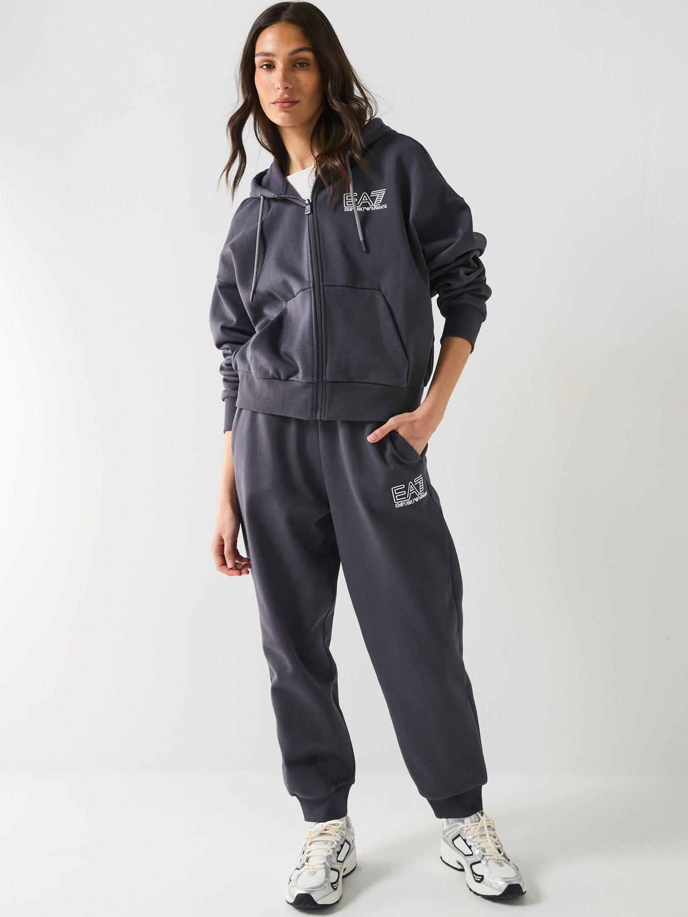 undefined Train Visibility Zip Through Hoody and Jogger Tracksuit - Grey
