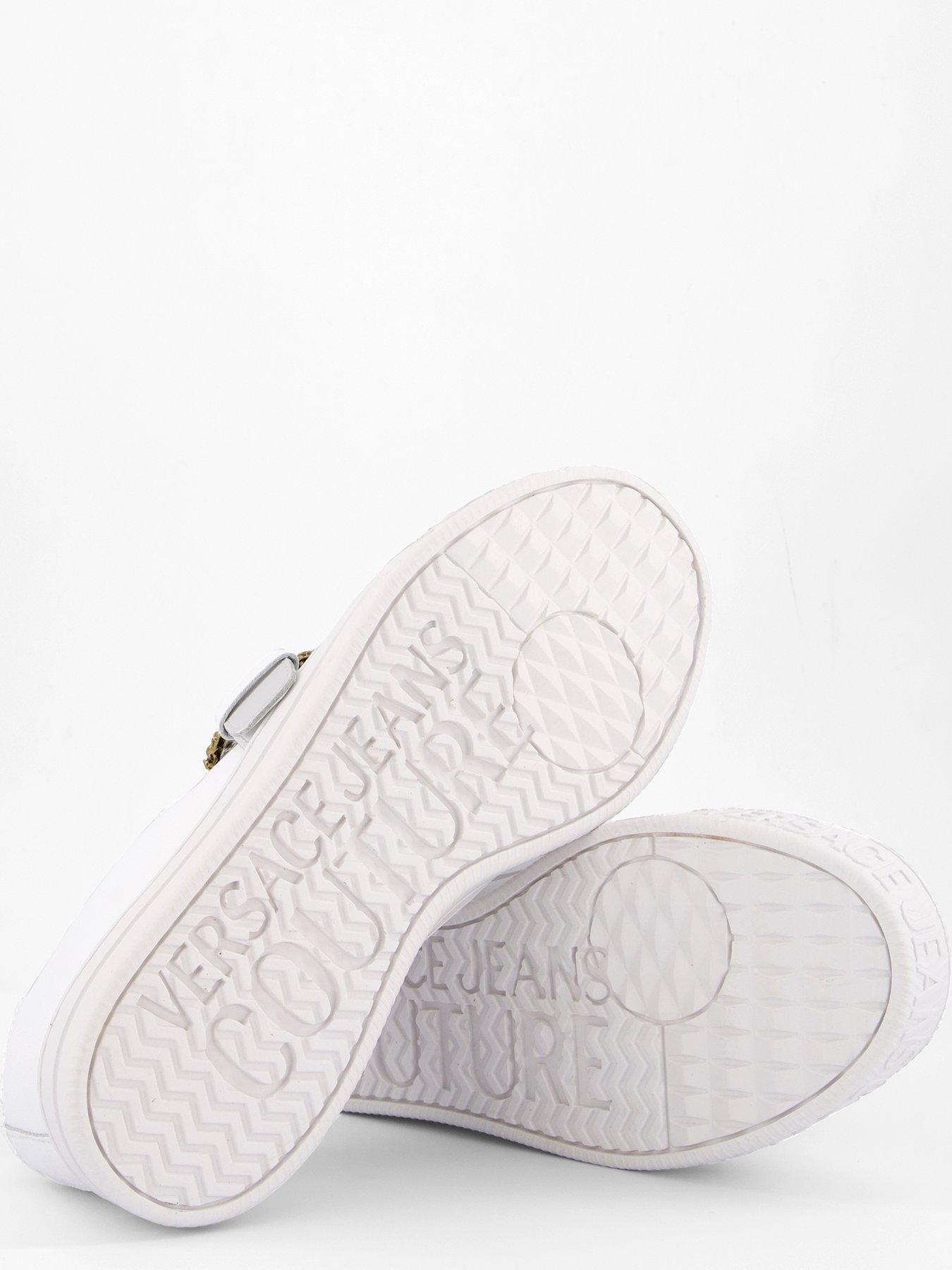  image of versace-jeans-couture-buckle-detail-sneakers-white