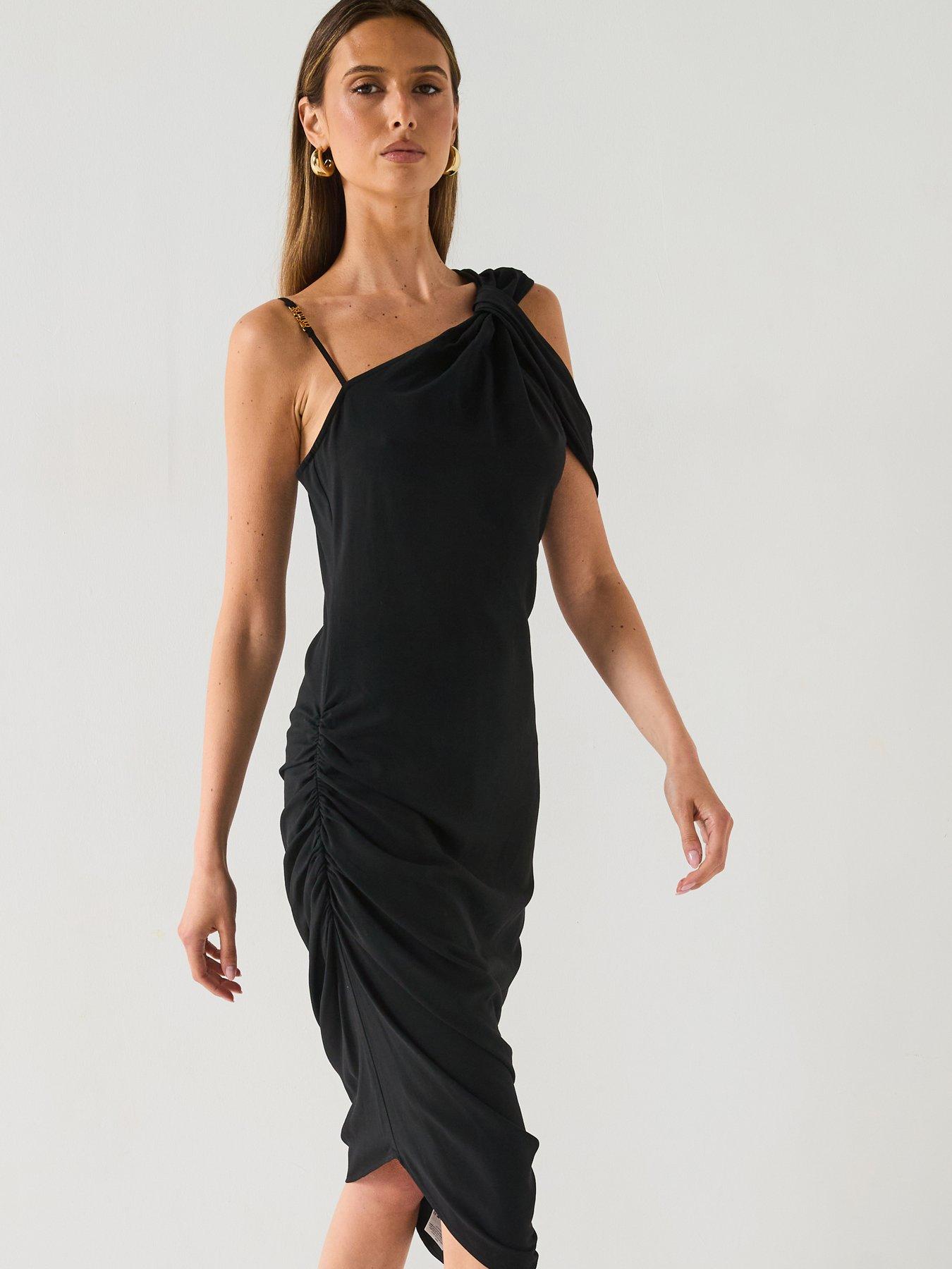 Versace Jeans Couture Drape Placket Dress - Black