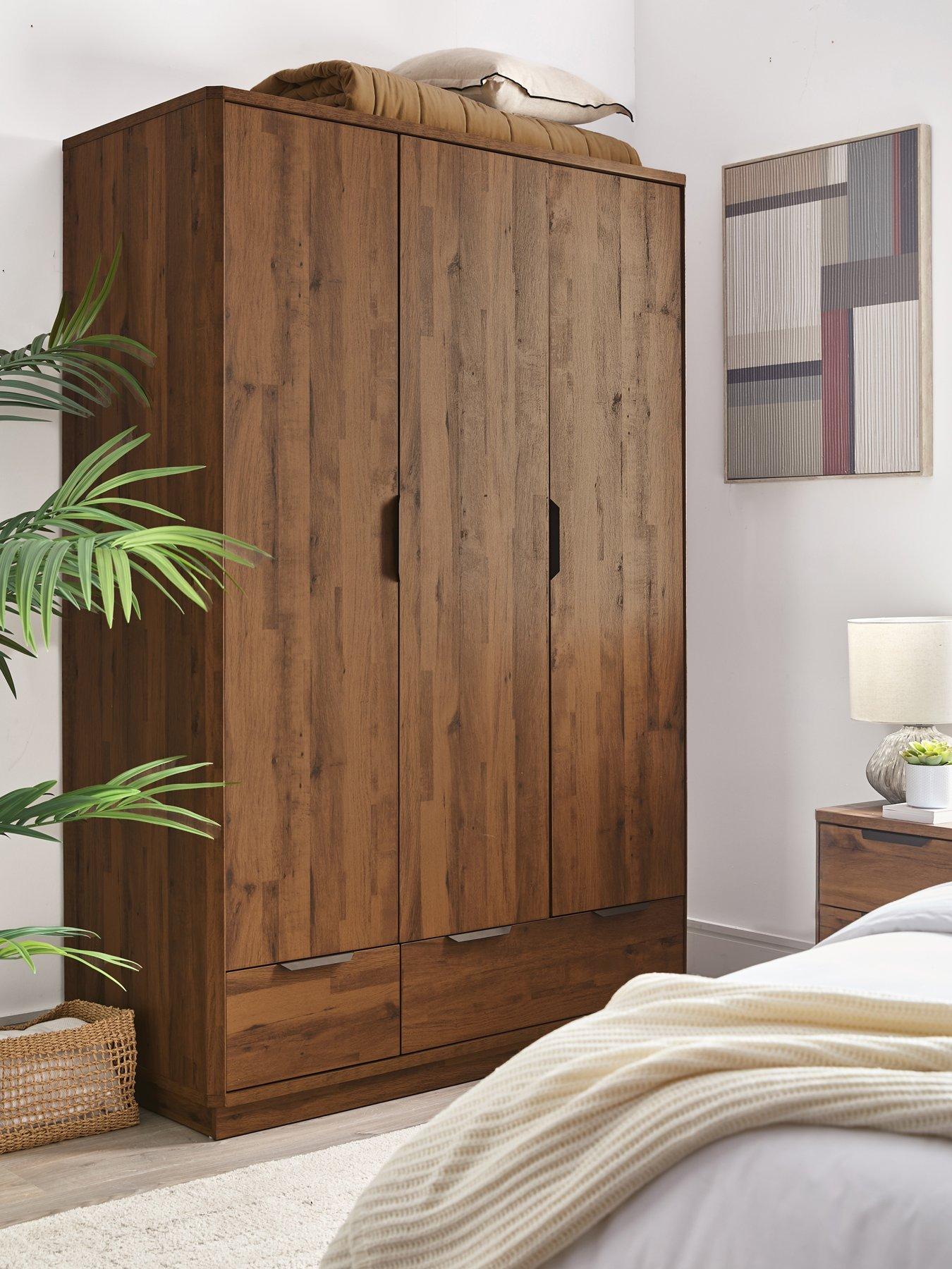 Very Home Harlem 3 Door, 2 Drawer Wardrobe - Mid Oak Effect - FSC® Certified
