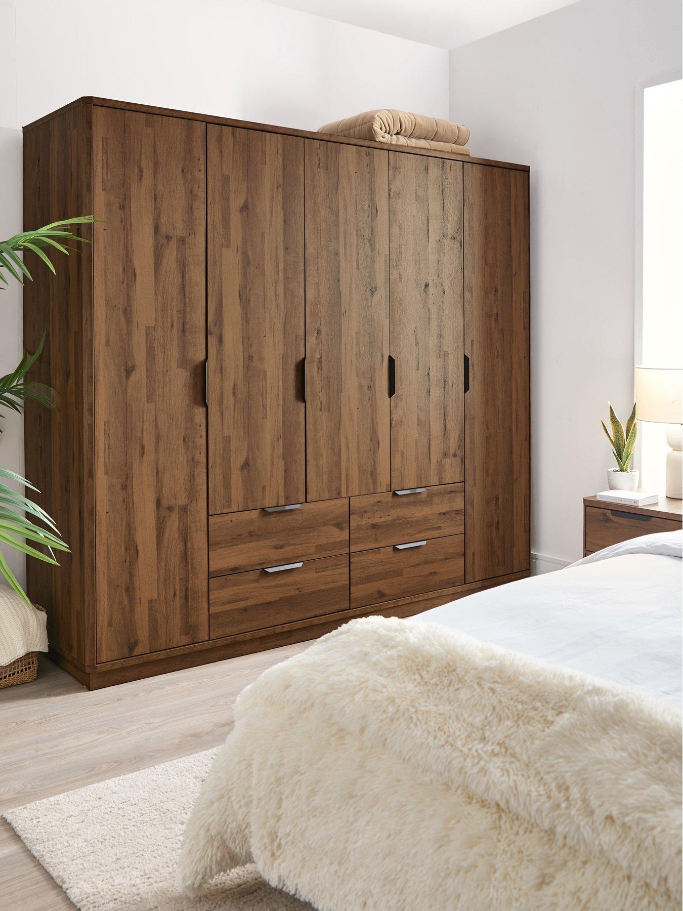 The Very Collection Harlem 5 Door, 4 Drawer Wardrobe - Mid Oak Effect - FSC® Certified