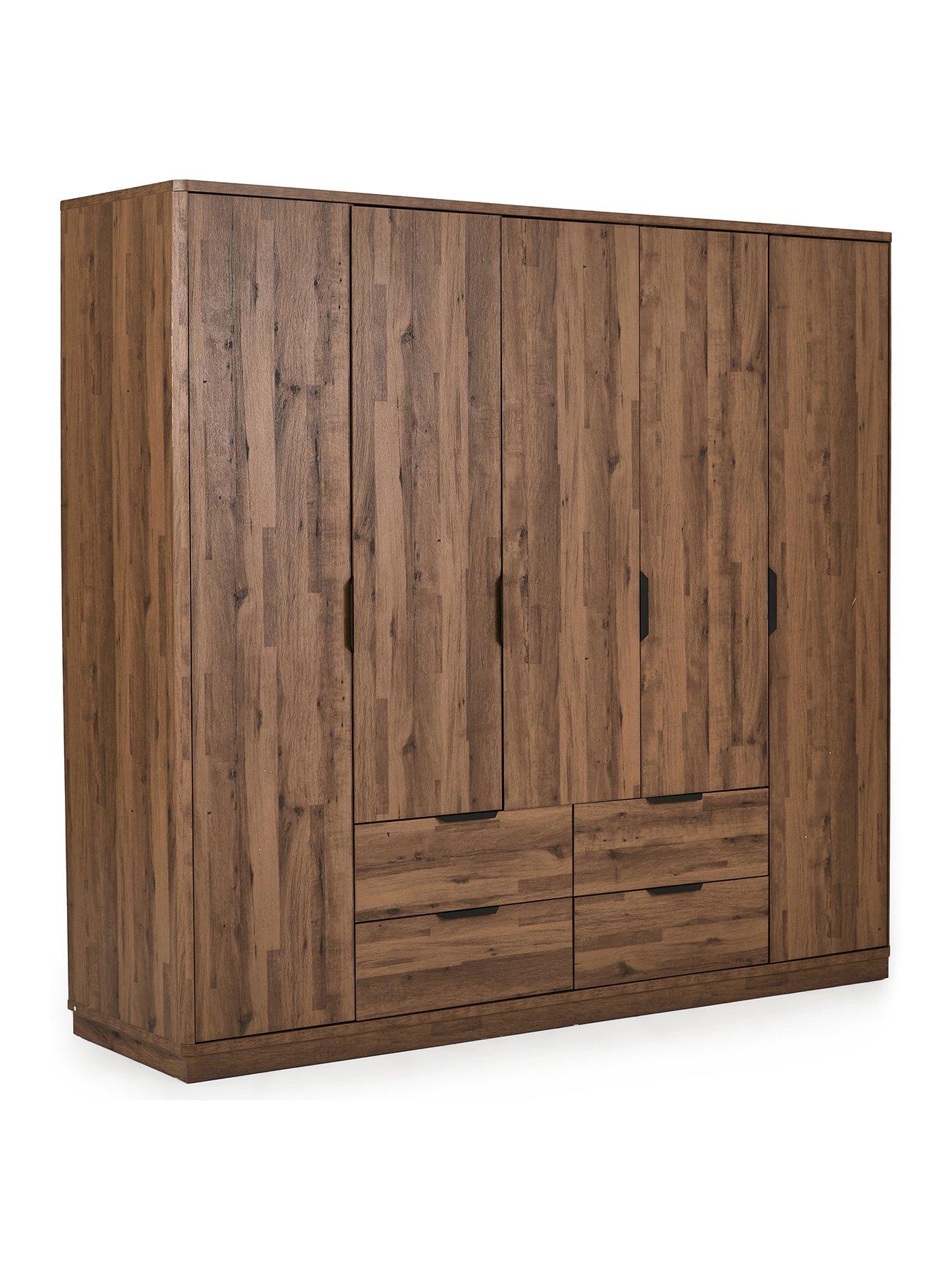 Image 3 of 7 of The Very Collection Harlem 5&nbsp;Door, 4 Drawer Wardrobe - Mid Oak Effect - FSC&reg; Certified
