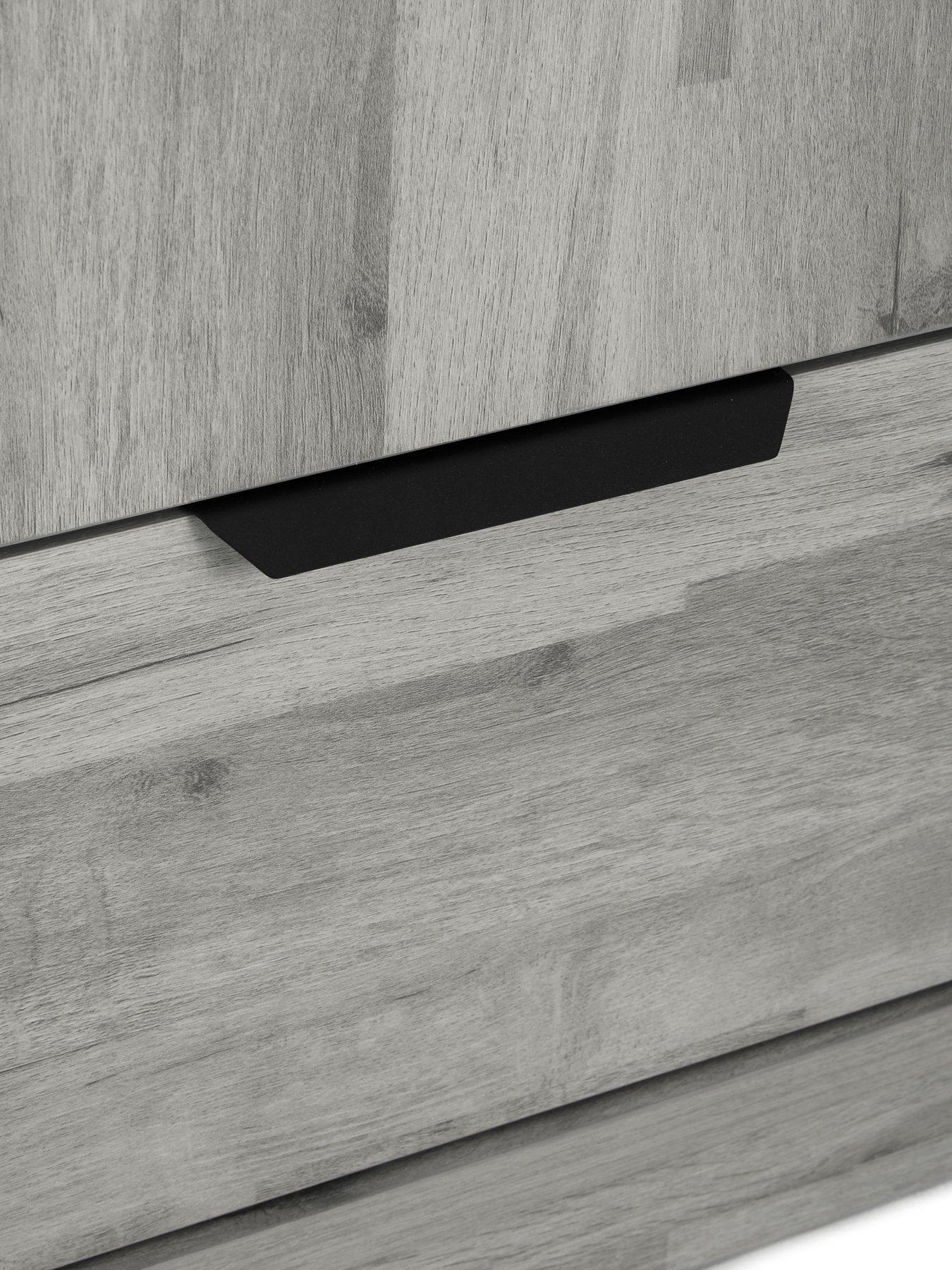  image of very-home-harlem-3-door-2-drawer-wardrobe-greynbspoak-effect-fscreg-certified