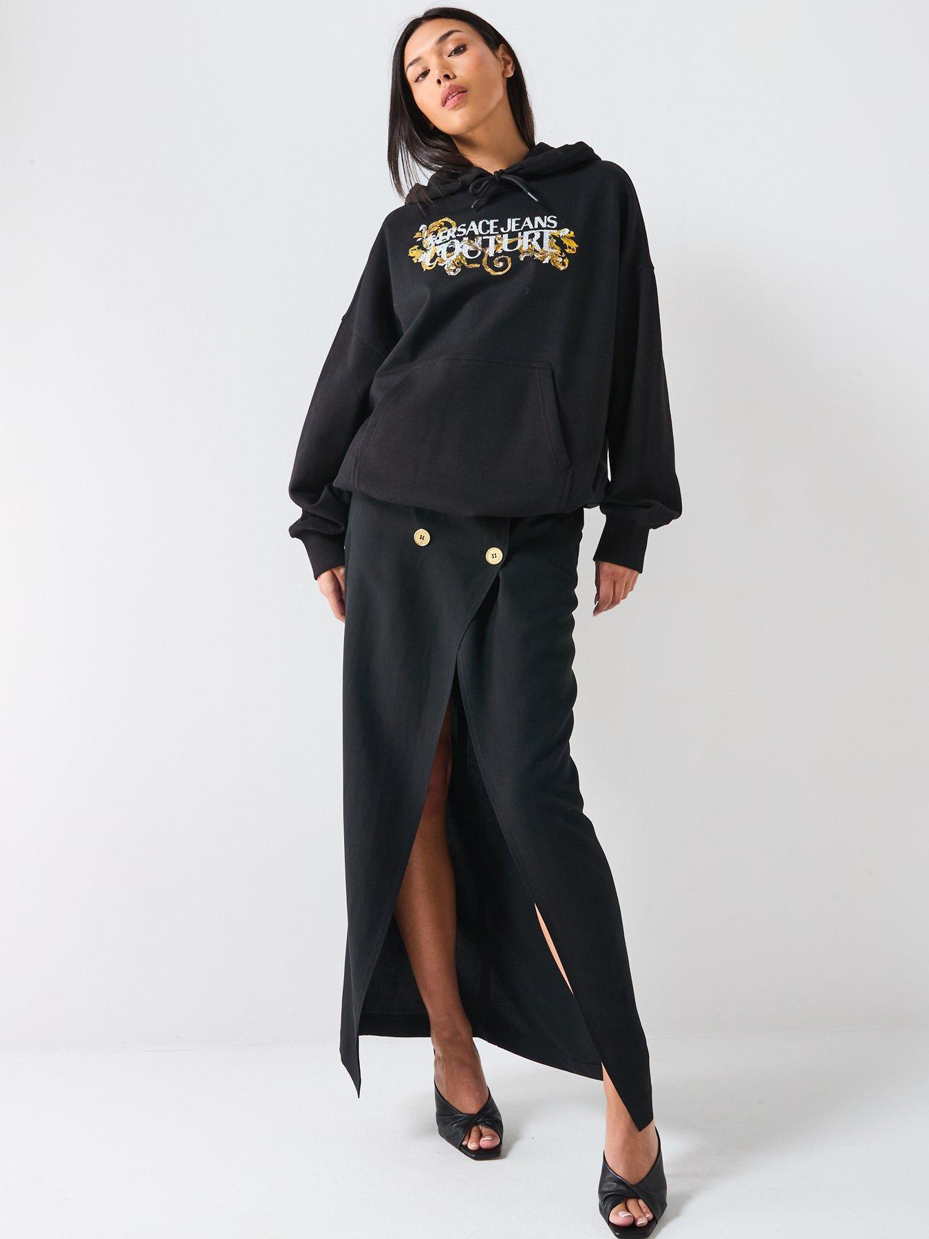  image of versace-jeans-couture-logo-hoodie-black