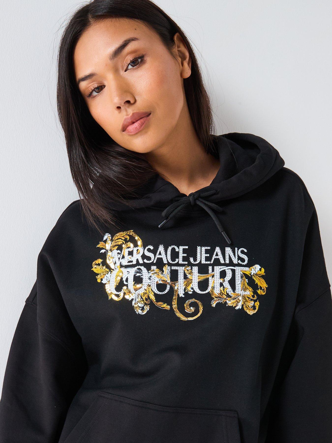  image of versace-jeans-couture-logo-hoodie-black
