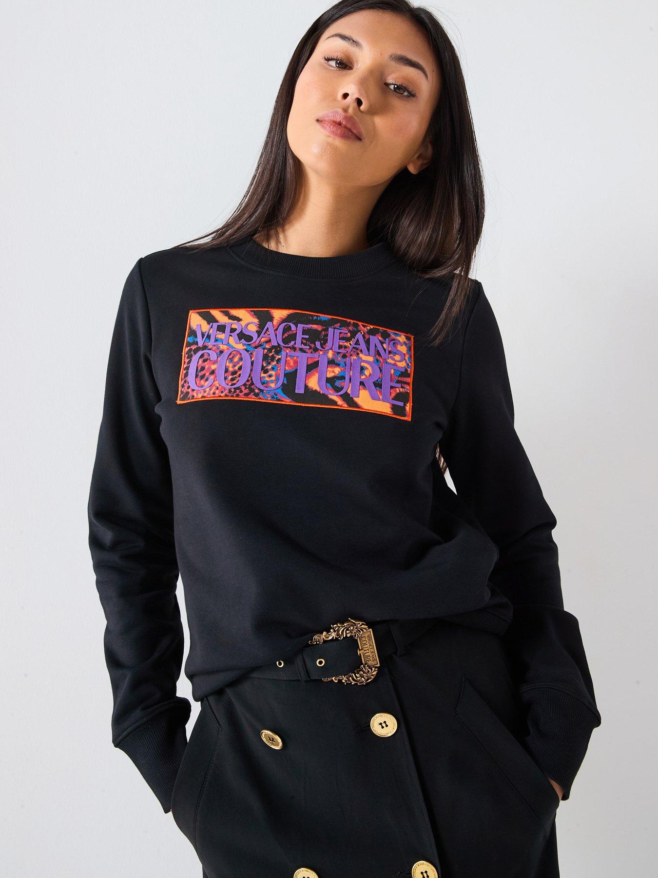  image of versace-jeans-couture-crew-neck-sweatshirt-black