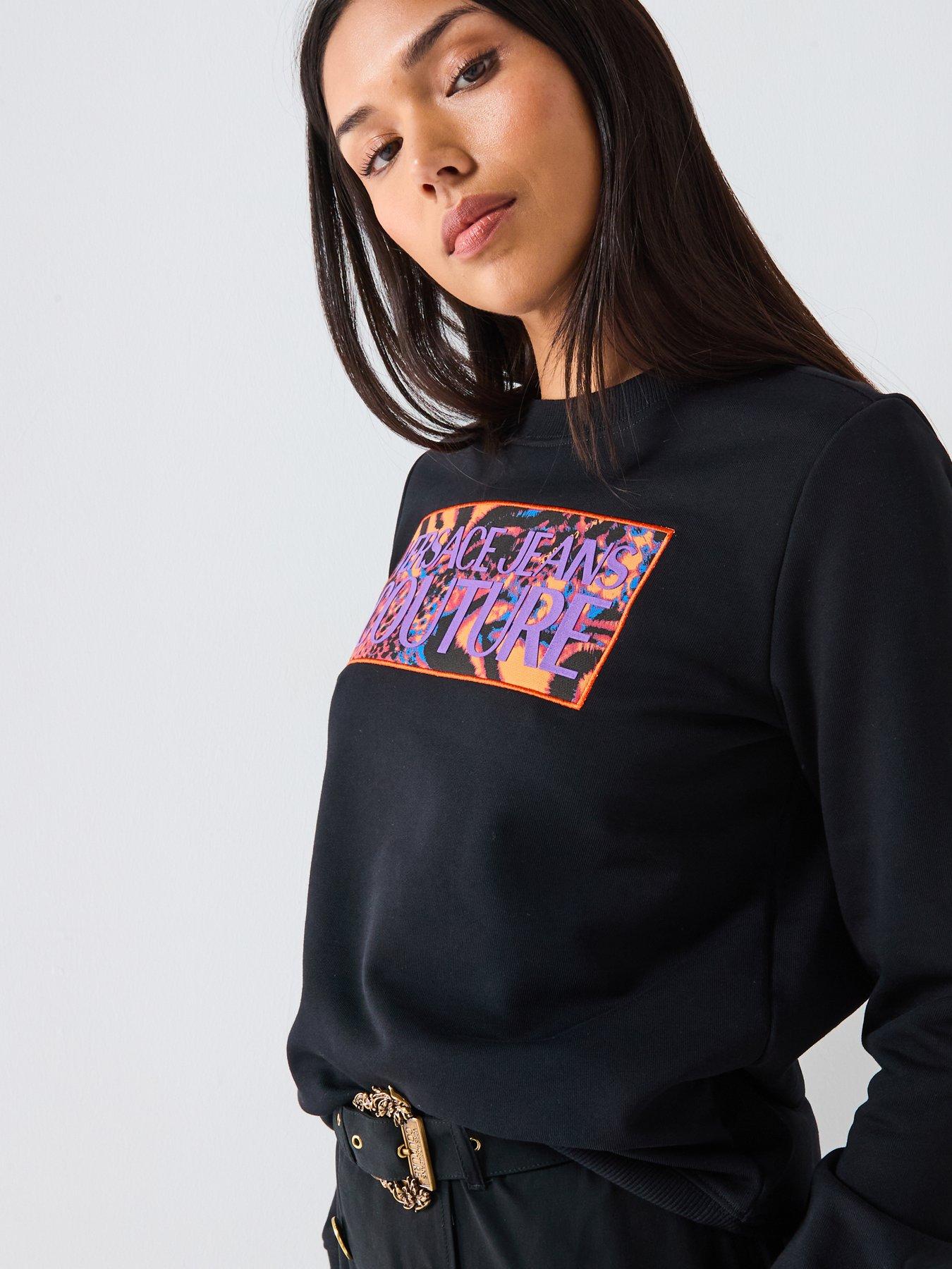  image of versace-jeans-couture-crew-neck-sweatshirt-black