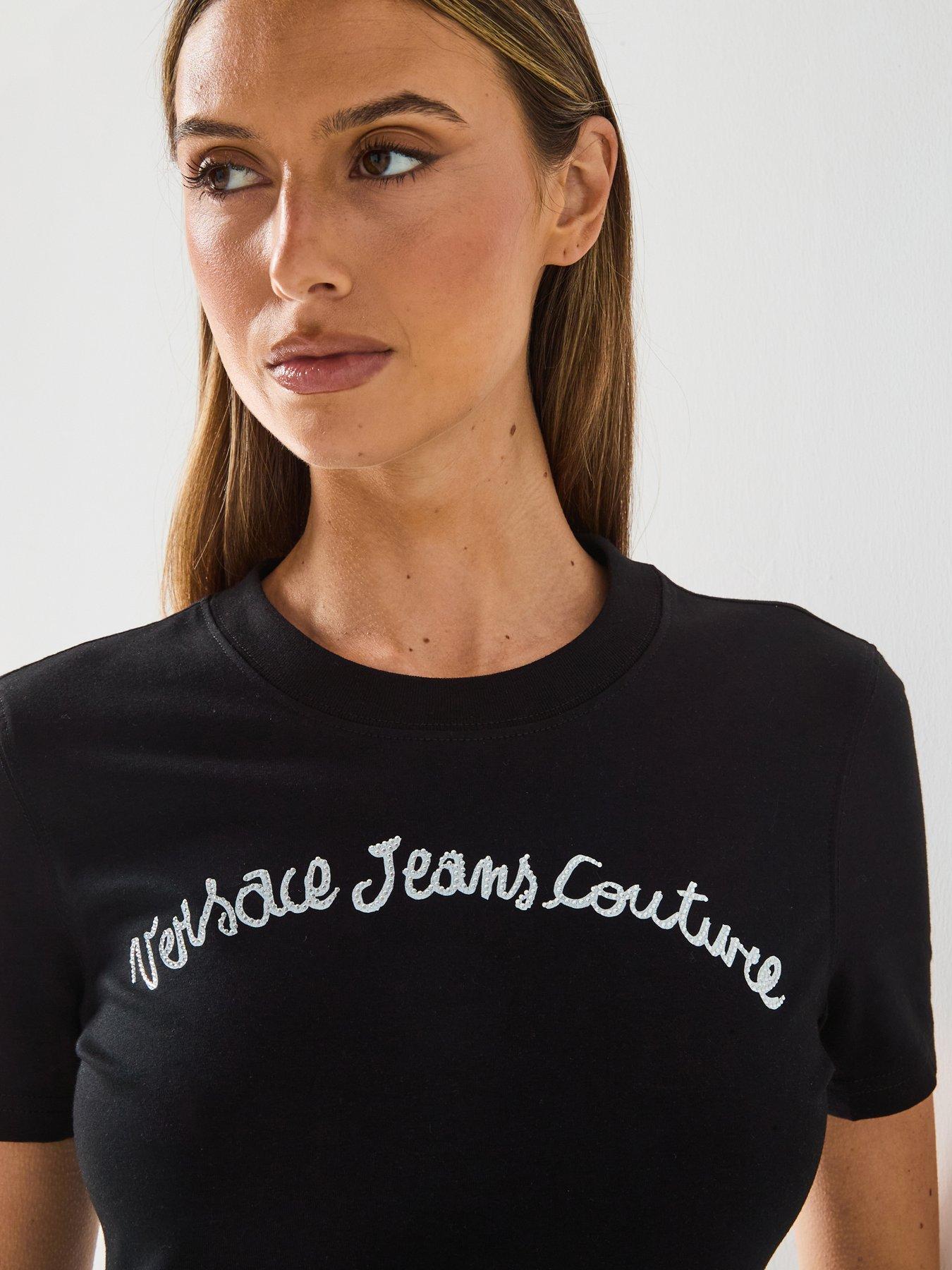  image of versace-jeans-couture-script-logo-t-shirt-black