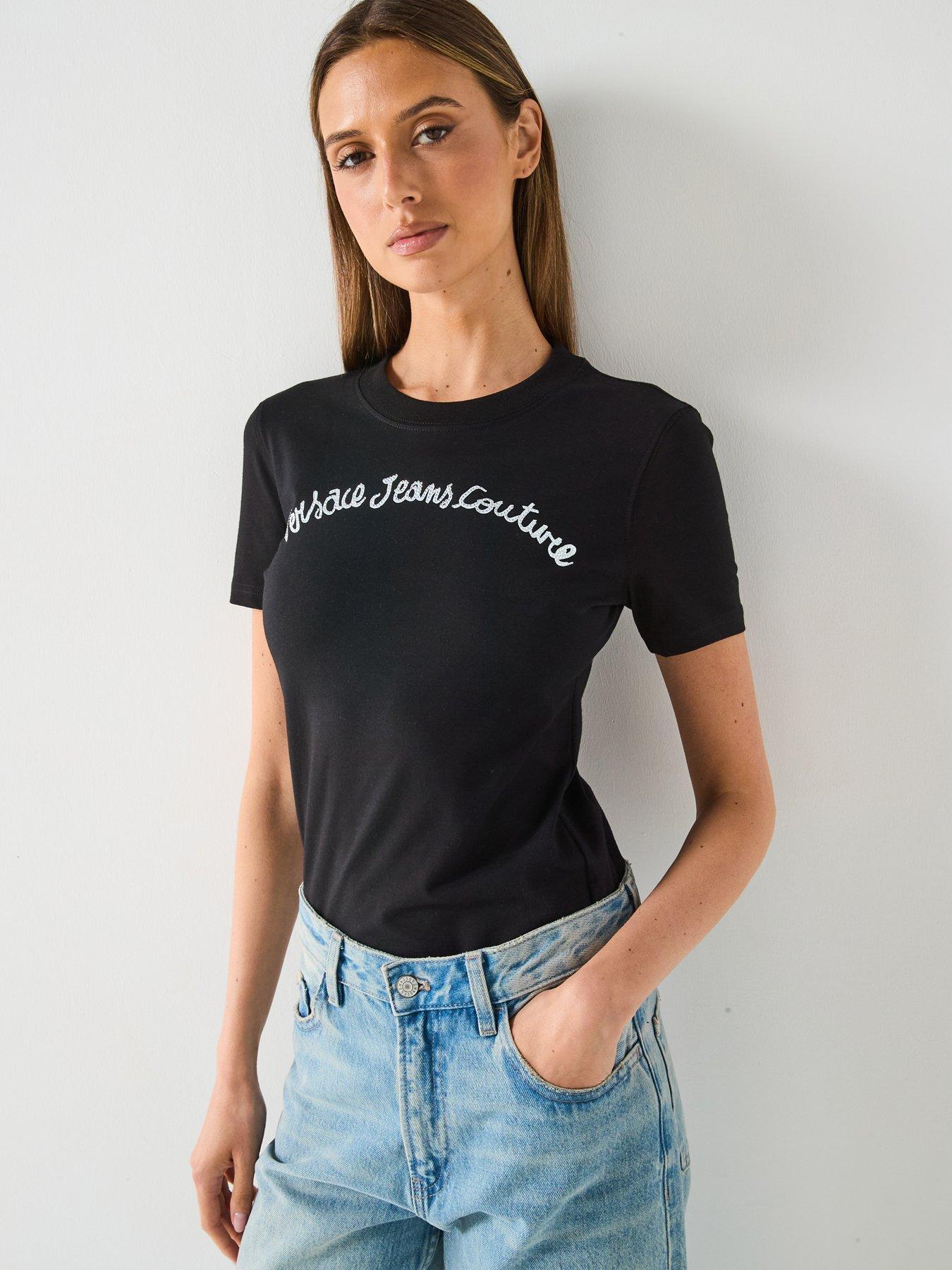 image of versace-jeans-couture-script-logo-t-shirt-black