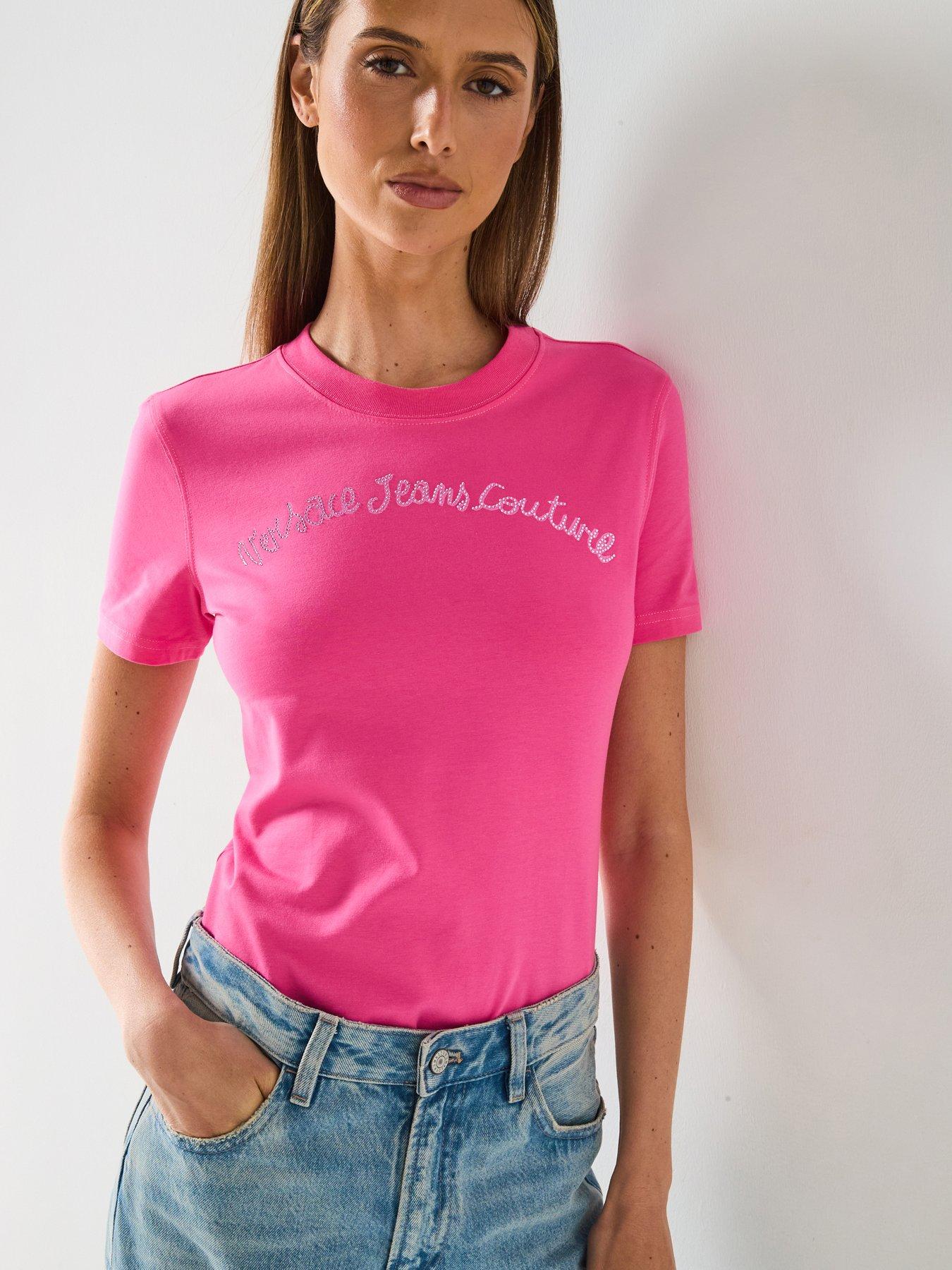 Versace Jeans Couture Script Logo T-Shirt - Pink
