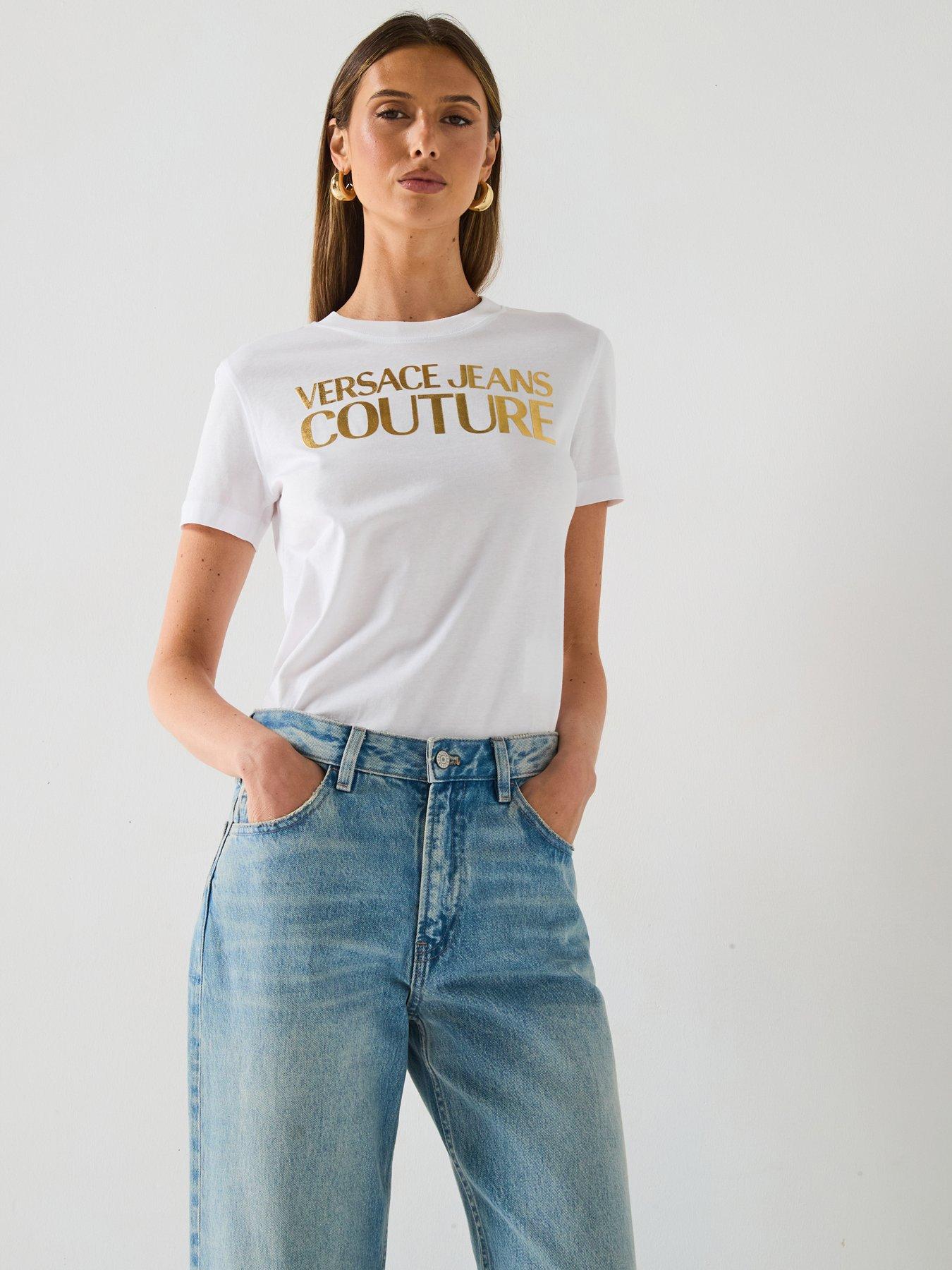  image of versace-jeans-couture-large-logo-t-shirt-white
