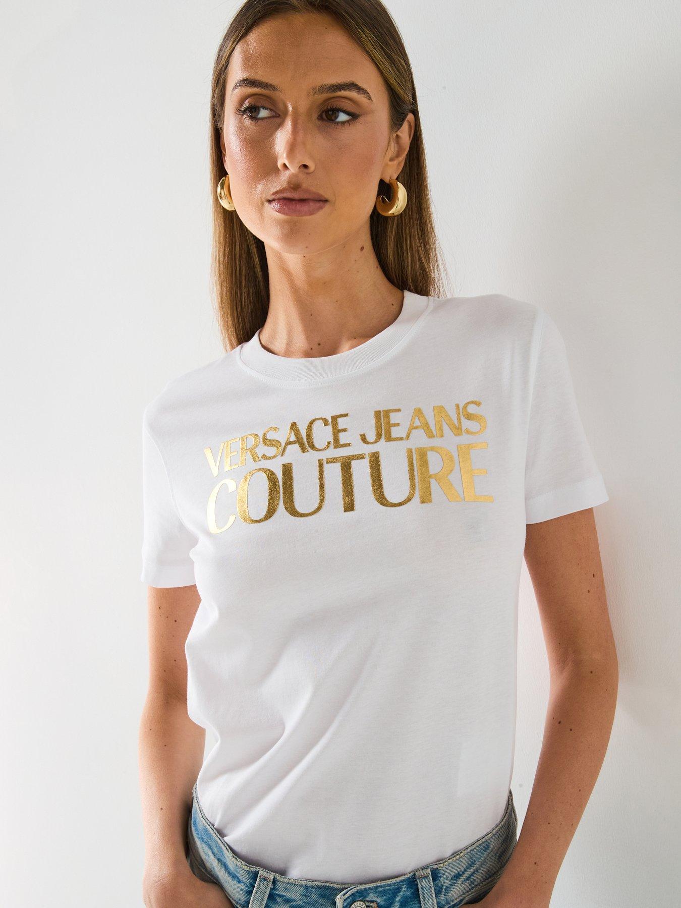  image of versace-jeans-couture-large-logo-t-shirt-white