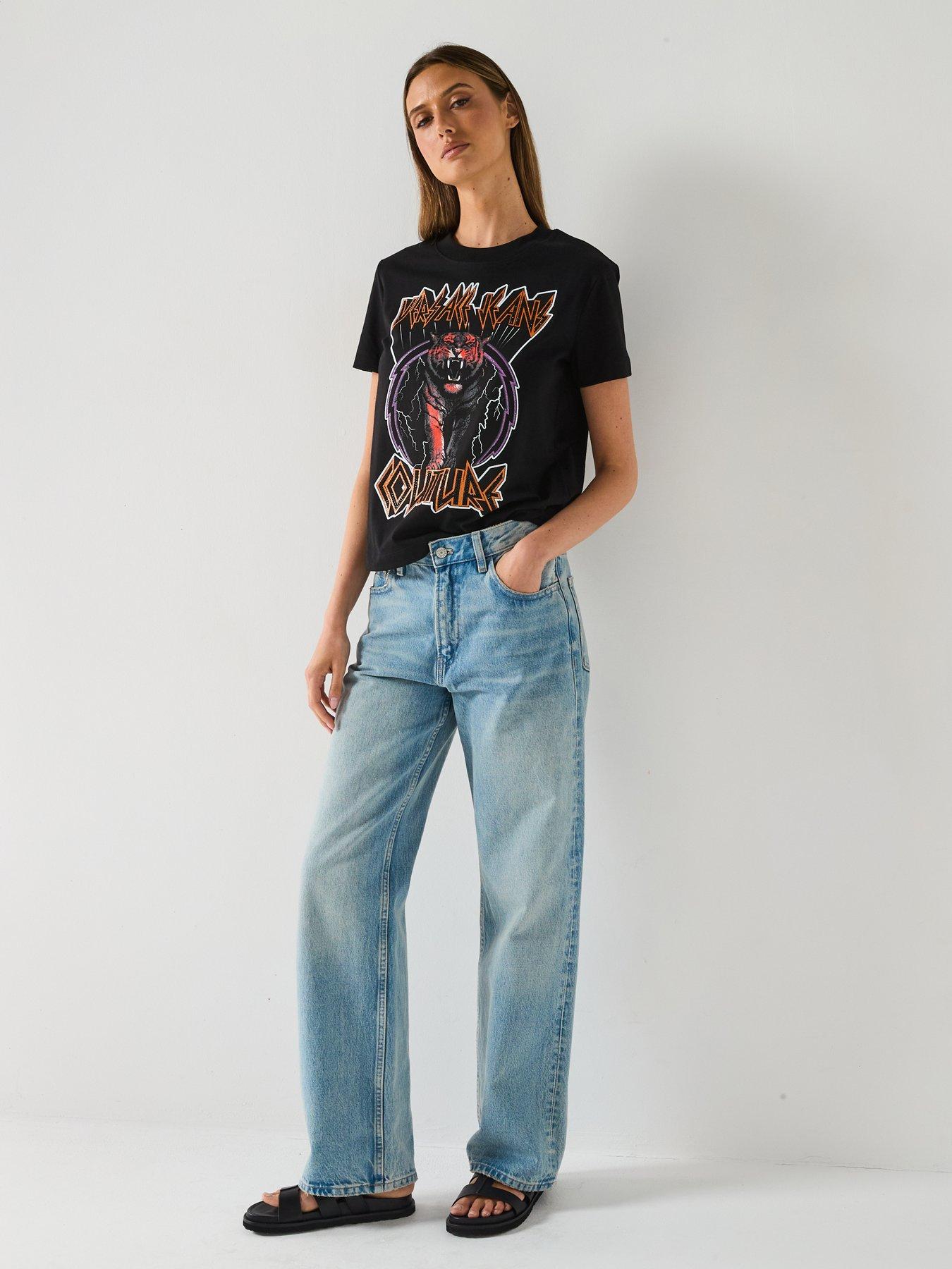  image of versace-jeans-couture-tiger-logo-t-shirt-black
