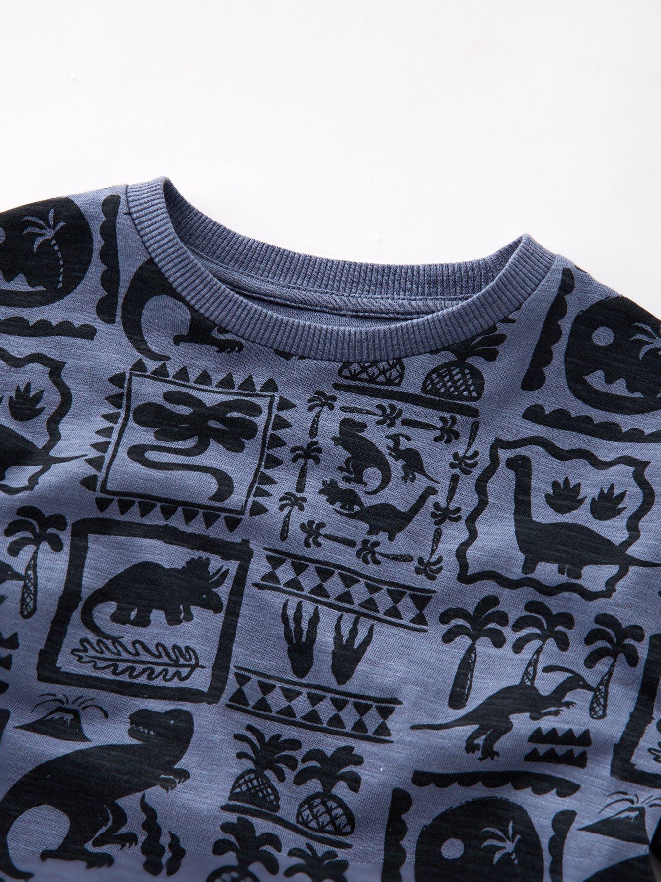  image of mini-v-by-very-boys-dinosaur-printed-t-shirt-mono