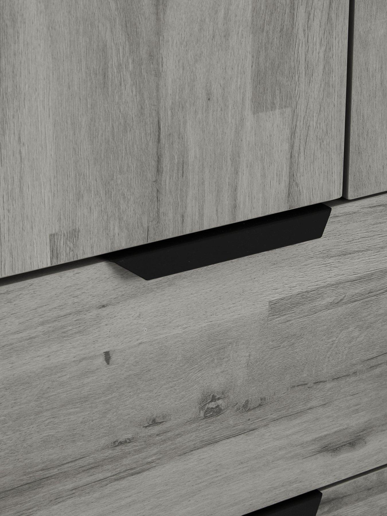  image of very-home-harlem-5-door-4-drawer-wardrobe-grey-oak-effect-fscreg-certified