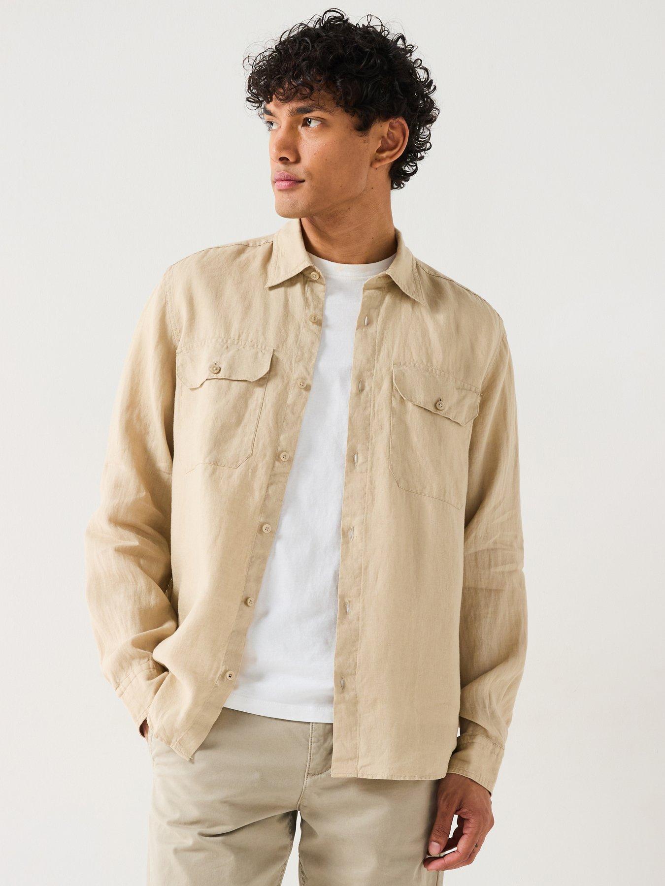 boss-liam-regular-fit-double-pocket-linen-shirt-light-beige