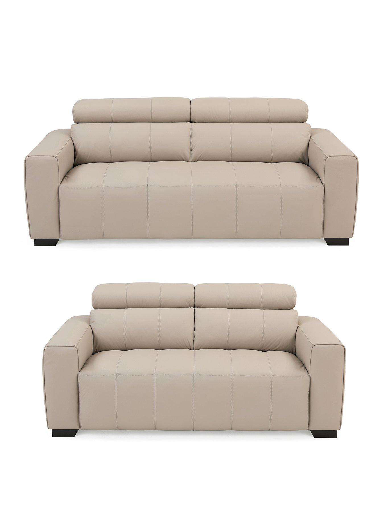  image of very-home-cannes-3-2-seater-leather-sofa-set-buy-amp-save