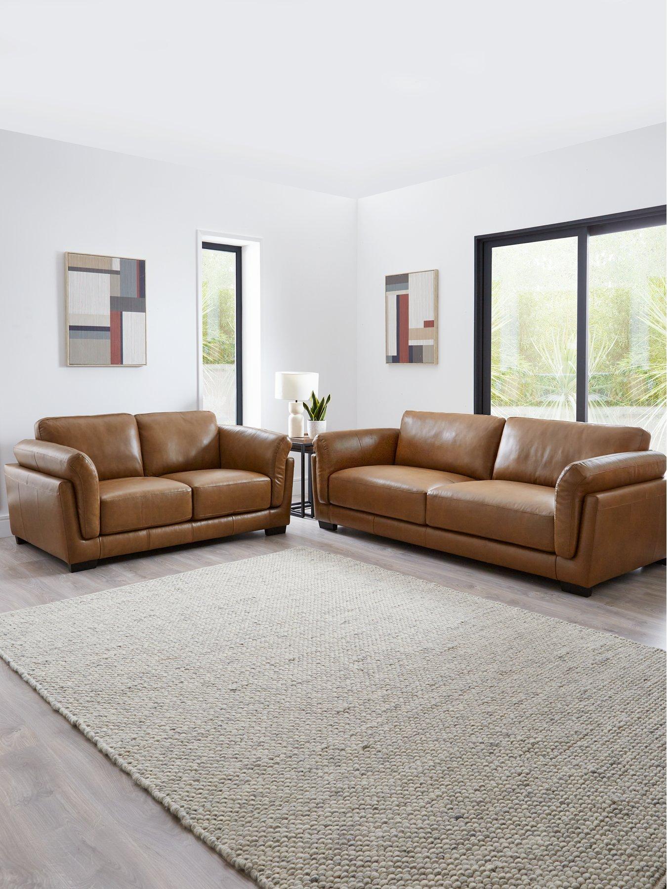 undefined Morena Italian Leather 3 Seater + 2 Seater Sofa Set