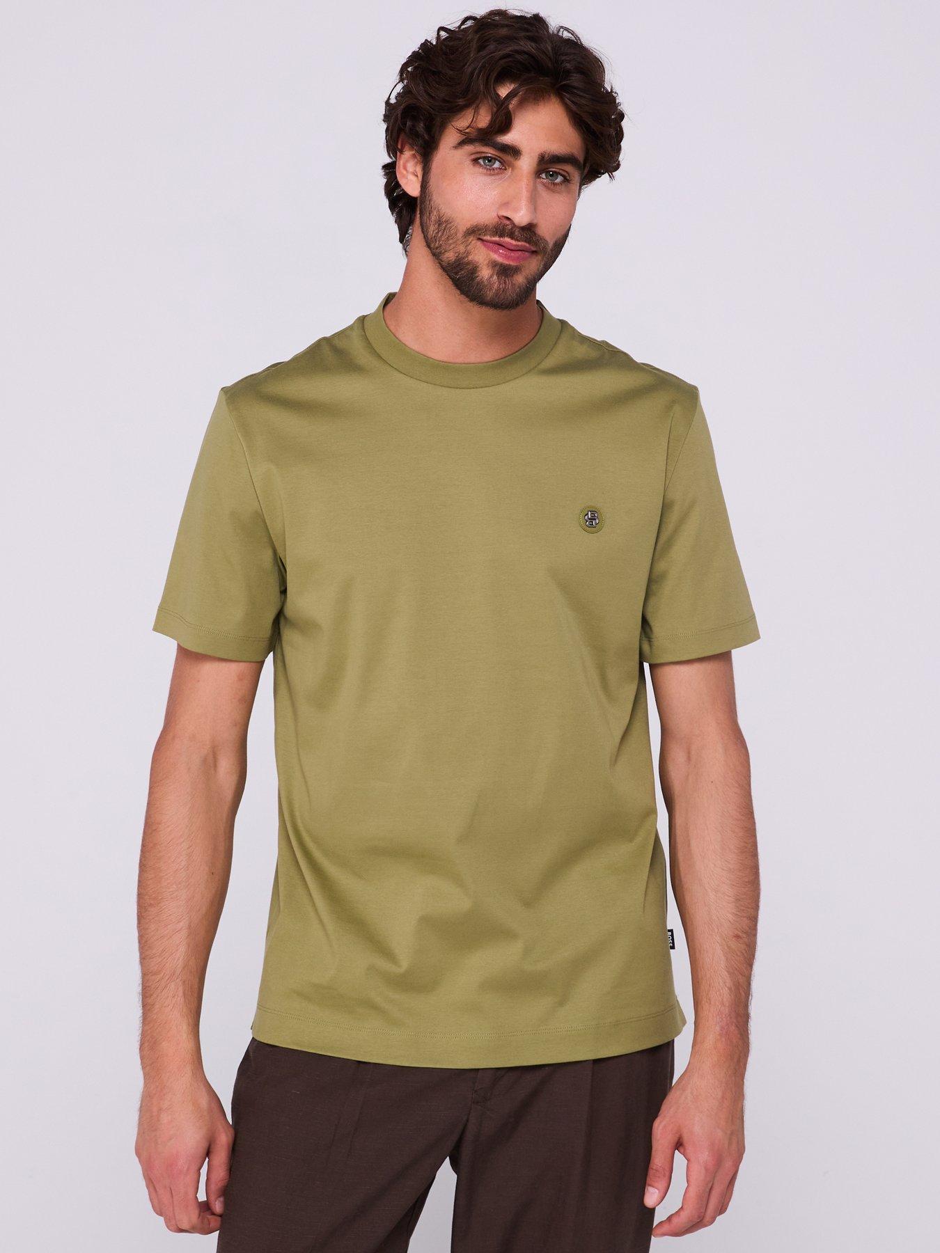 BOSS C-Taut 01 Regular Fit Nickel Bb Logo T-Shirt- Medium Green