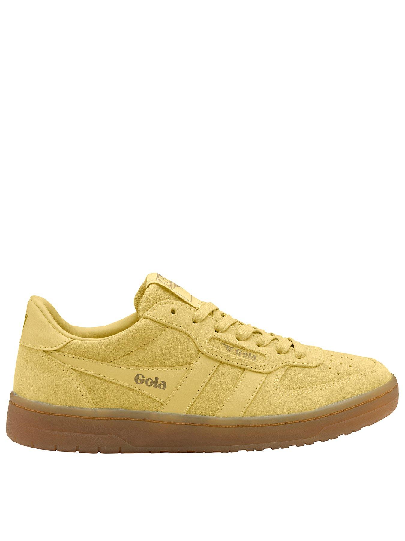  image of gola-womens-hawk-suede-86-trainers-yellow