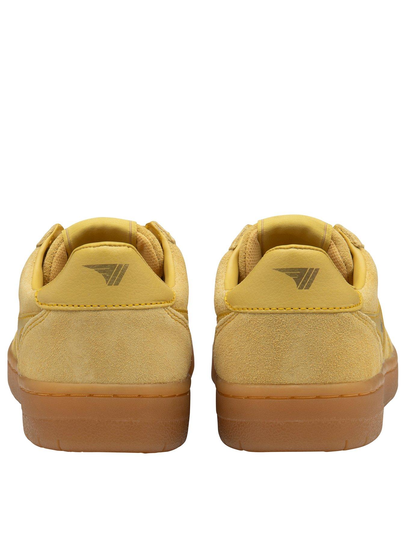  image of gola-womens-hawk-suede-86-trainers-yellow