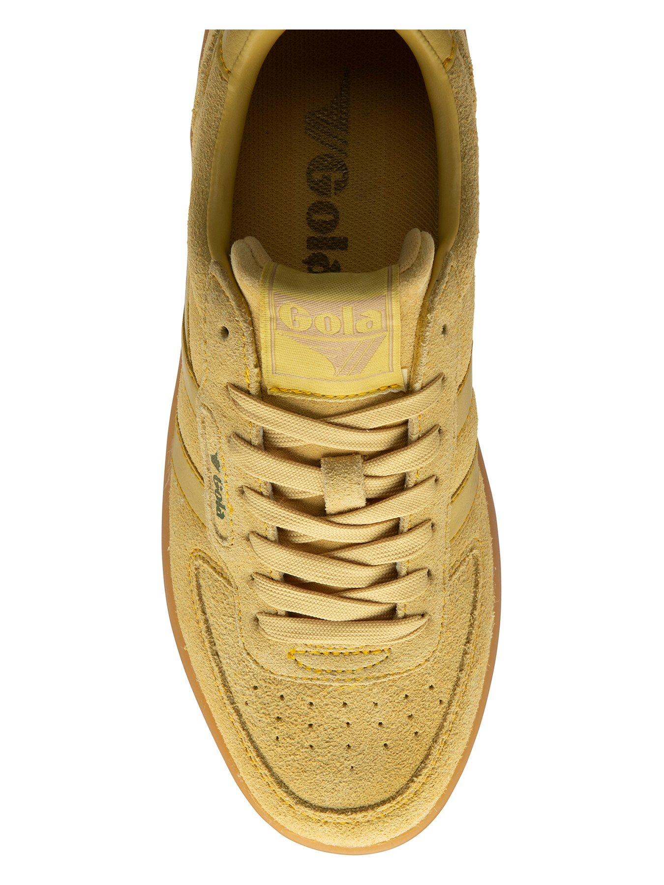  image of gola-womens-hawk-suede-86-trainers-yellow