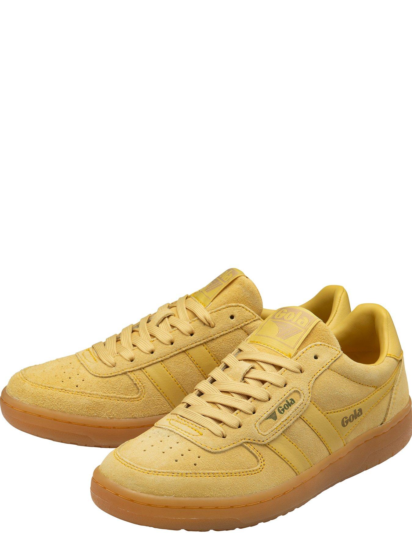  image of gola-womens-hawk-suede-86-trainers-yellow
