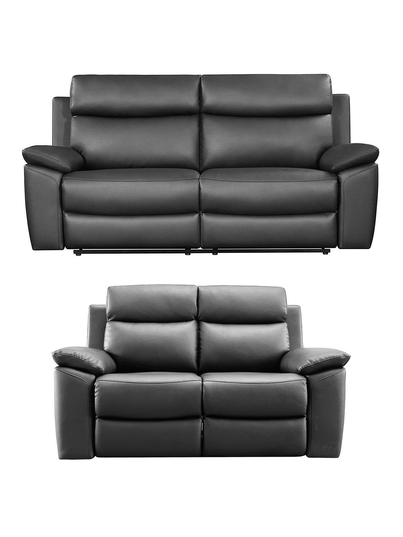 Image 2 of 6 of The Very Collection Edison Luxury Faux Leather 3 + 2 Seater Manual Recliner Sofa Set (Buy &amp; SAVE!) - FSC&reg; Certified