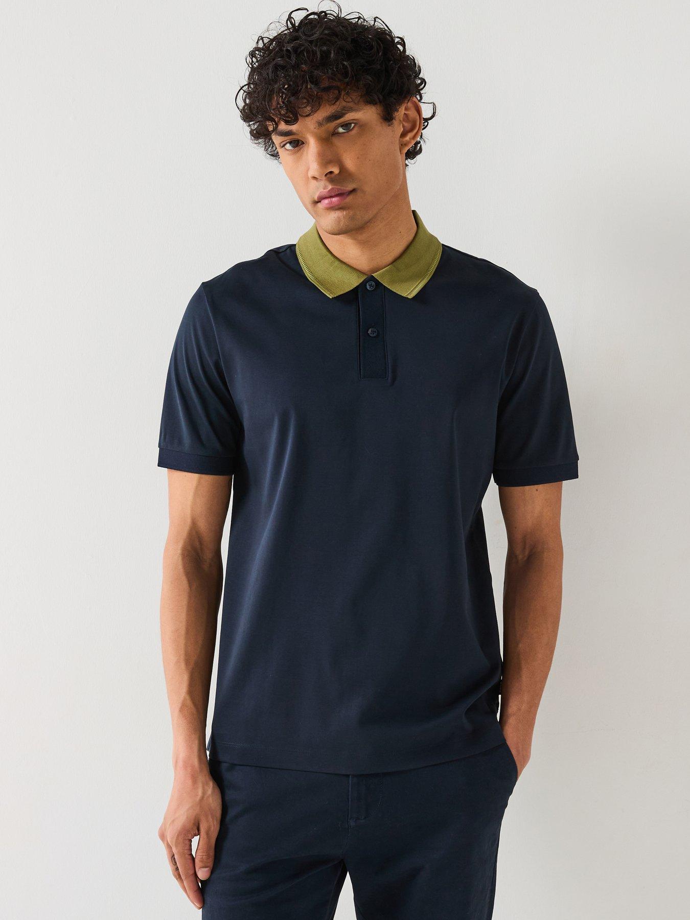 image of boss-h-phillipson-199-contrast-collar-slim-fit-polo-shirt--navy